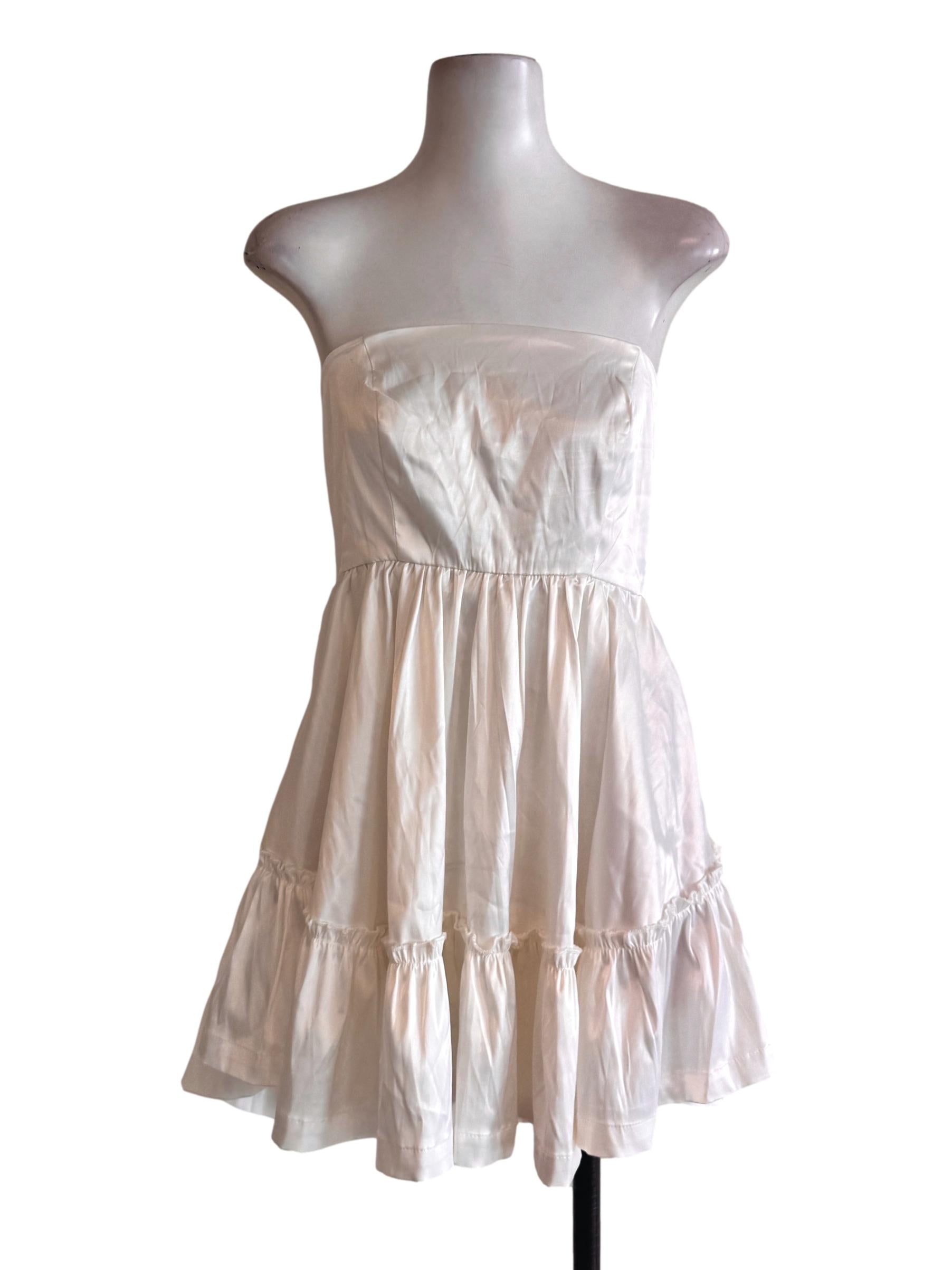 White Strapless Rompers