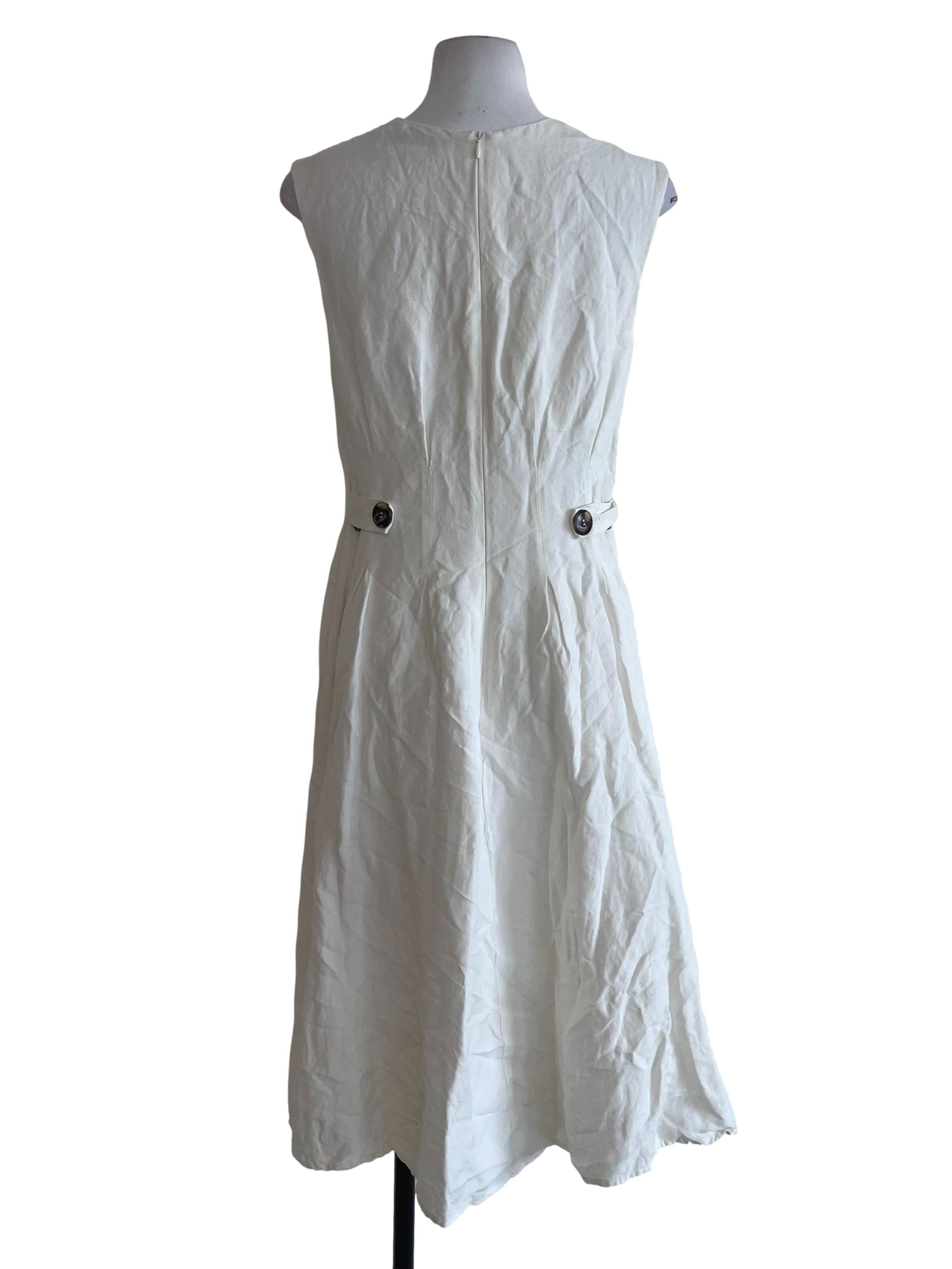 White Round Neck Dress