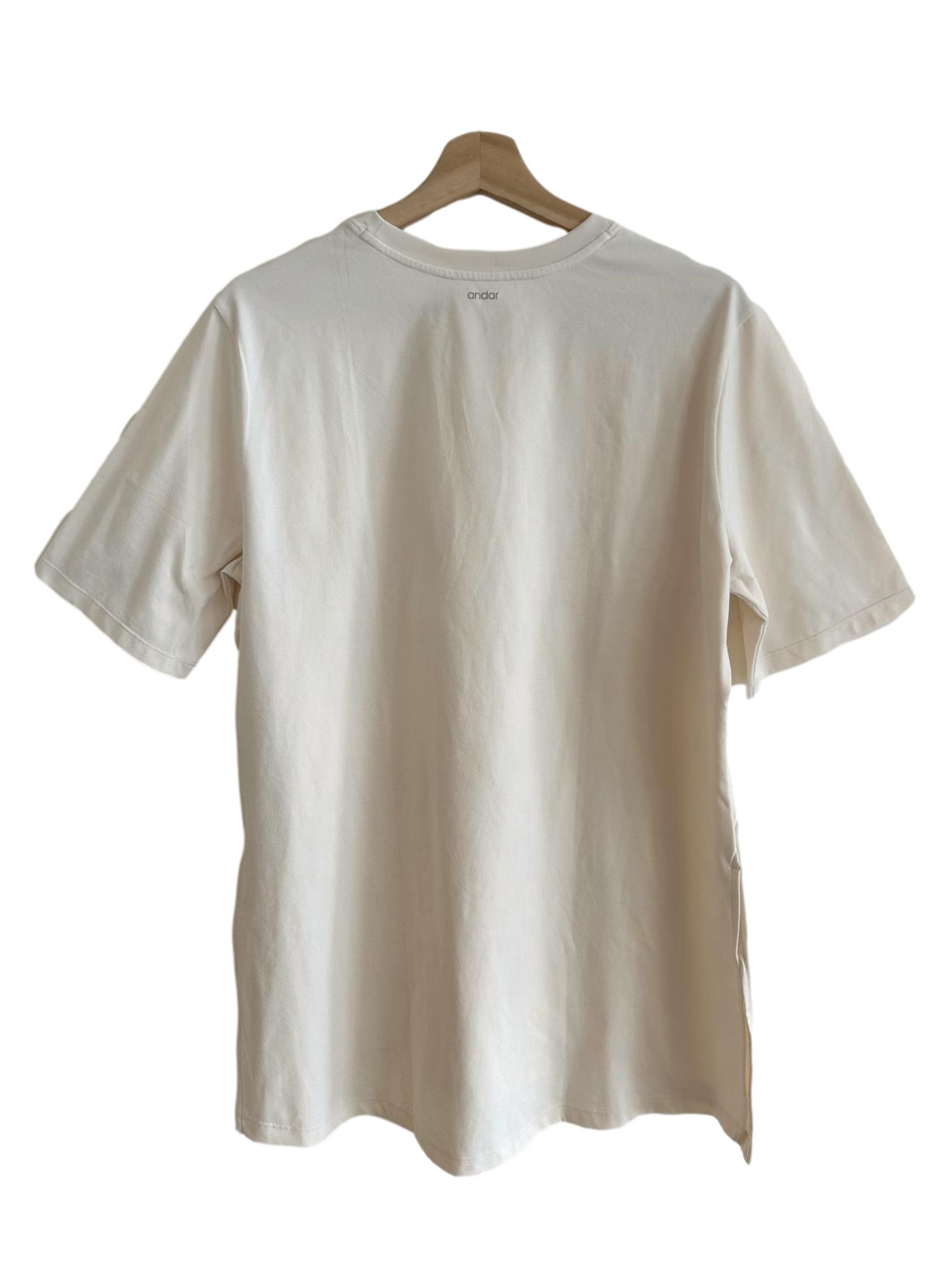 Ivory White T-Shirt with Slits