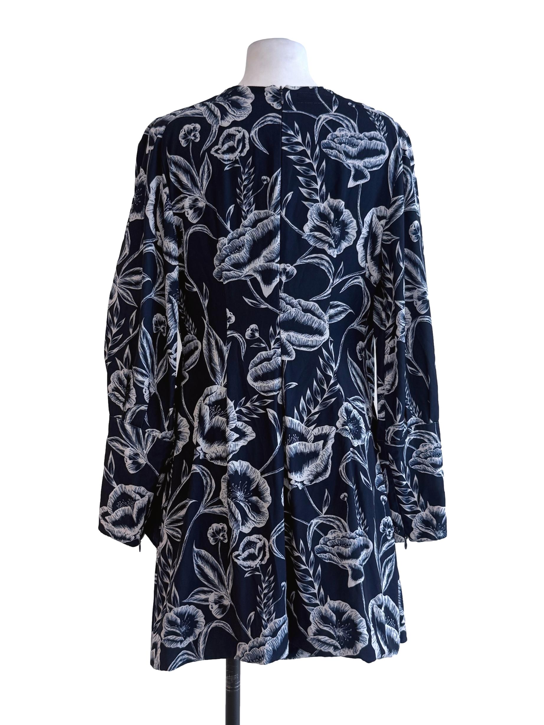 Floral Blue Wrap Dress