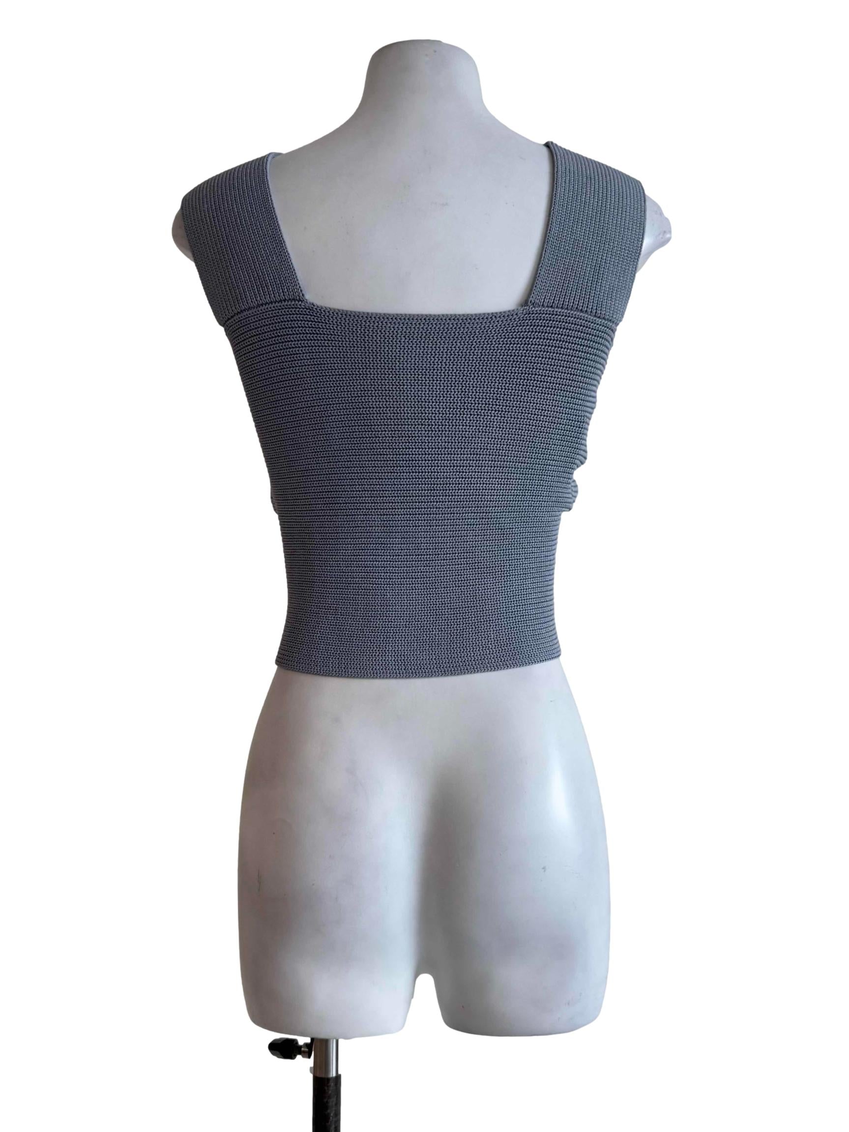 Steel Blue Knitted Top