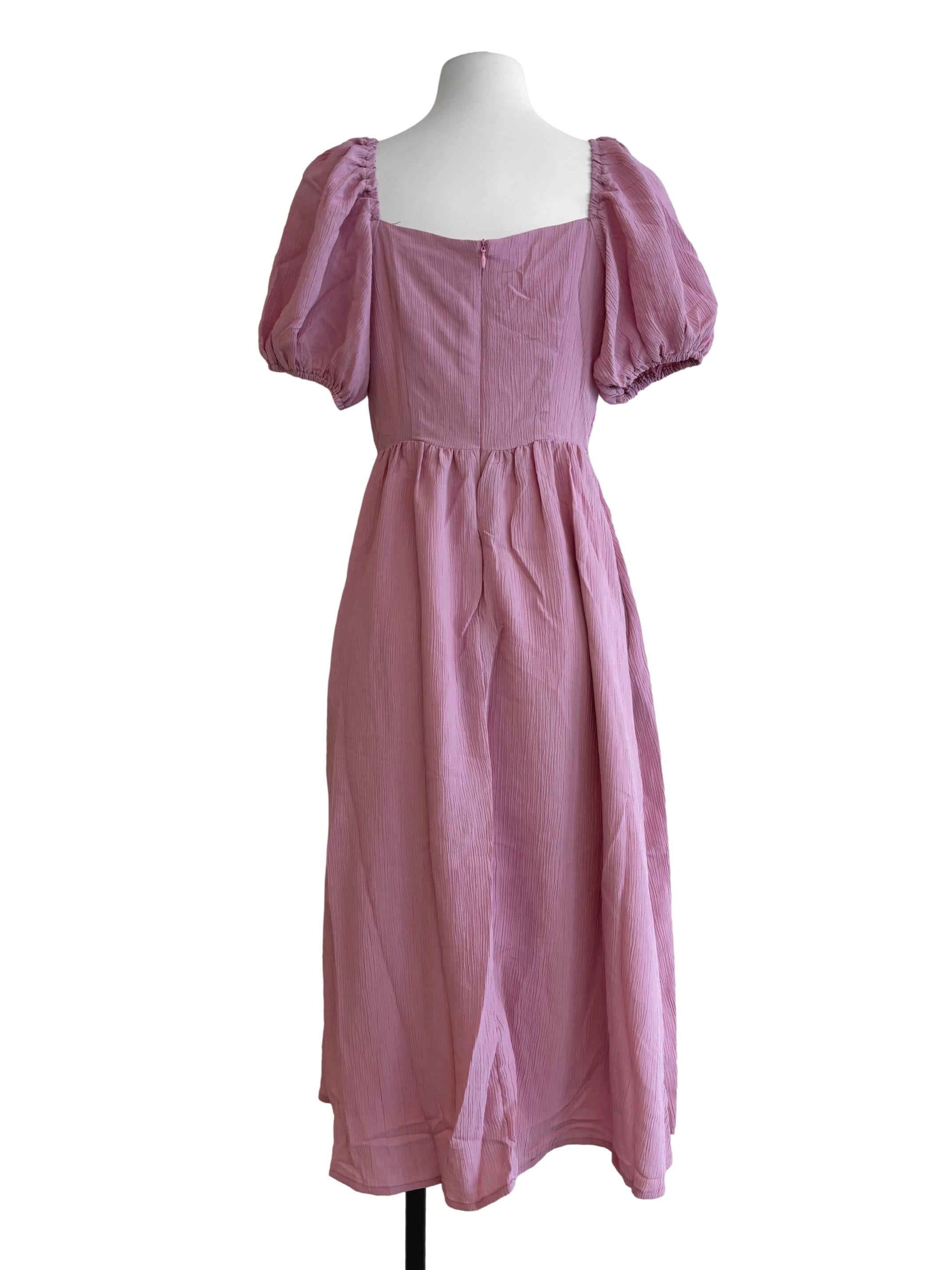 Pink Surplice A-Line Dress