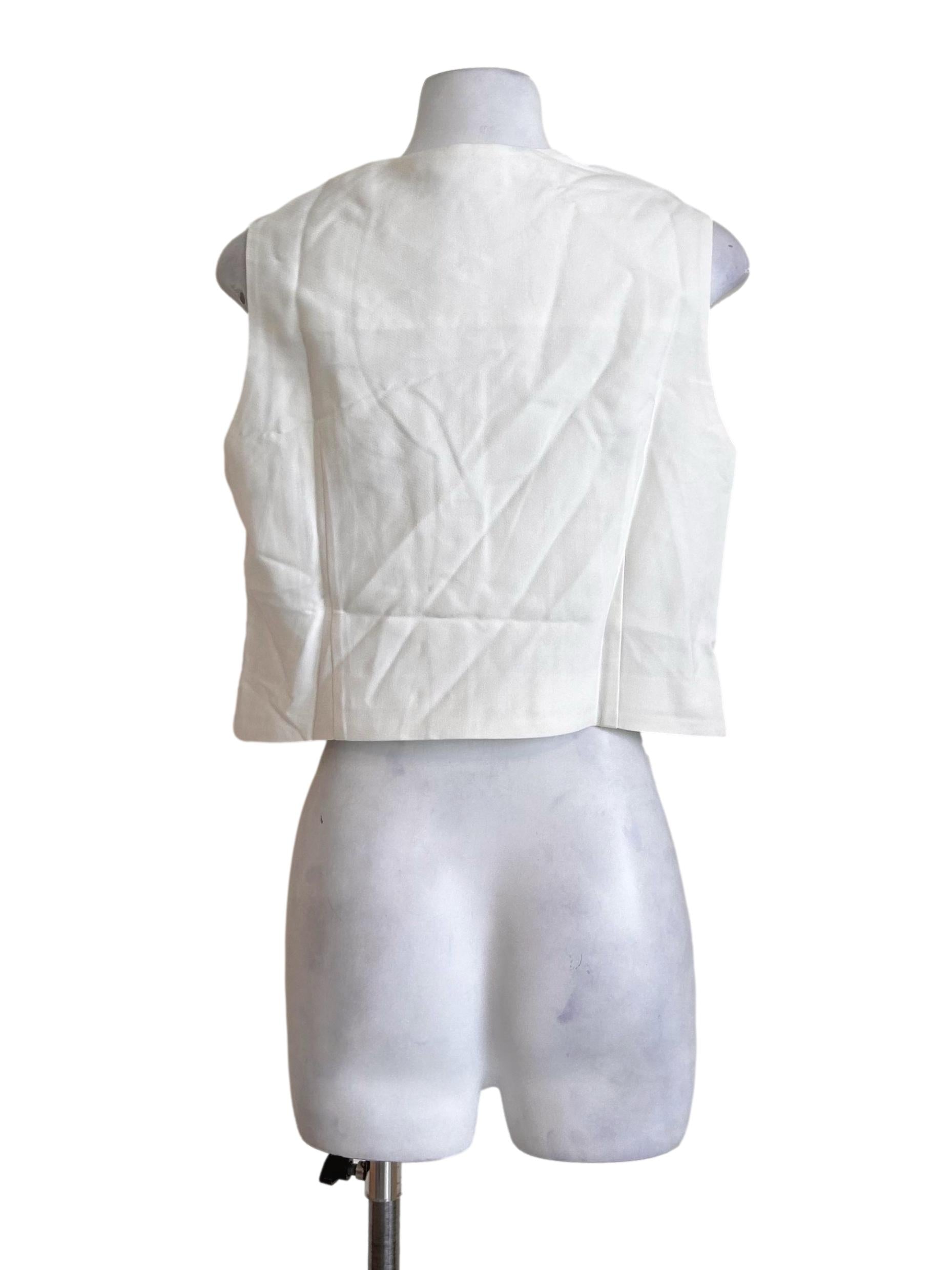 White Button Up Waistcoat Vest