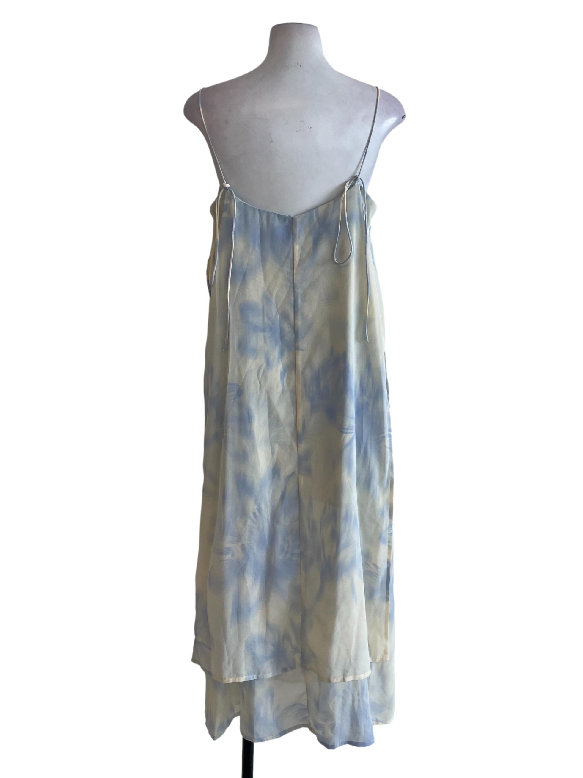 Yellow Pastel Print Slip Dress