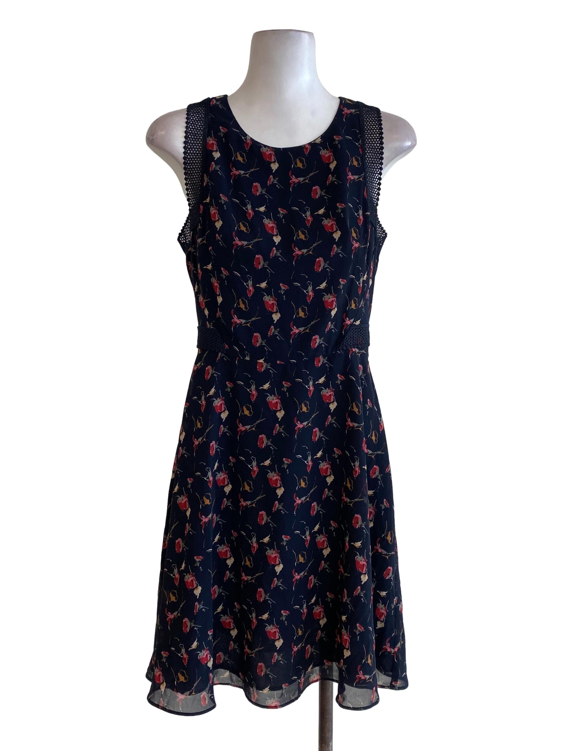 Navy Blue Floral Dress