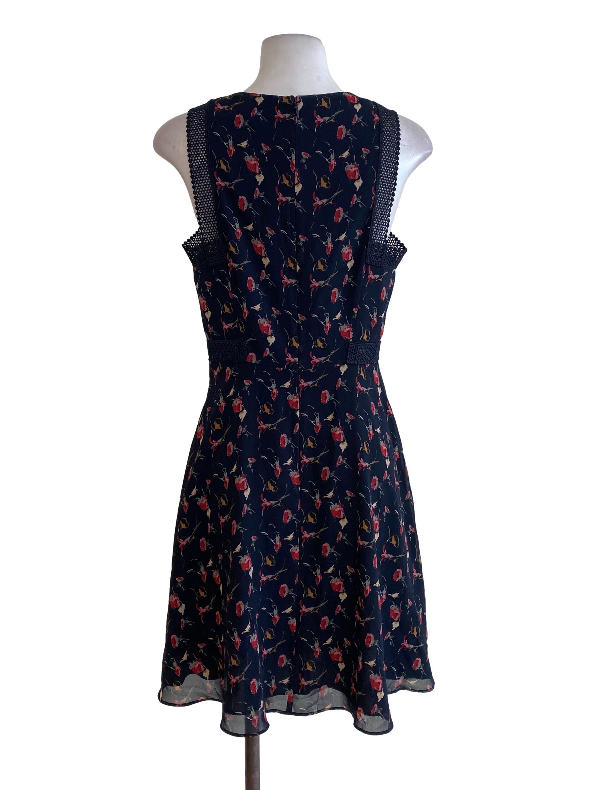Navy Blue Floral Dress