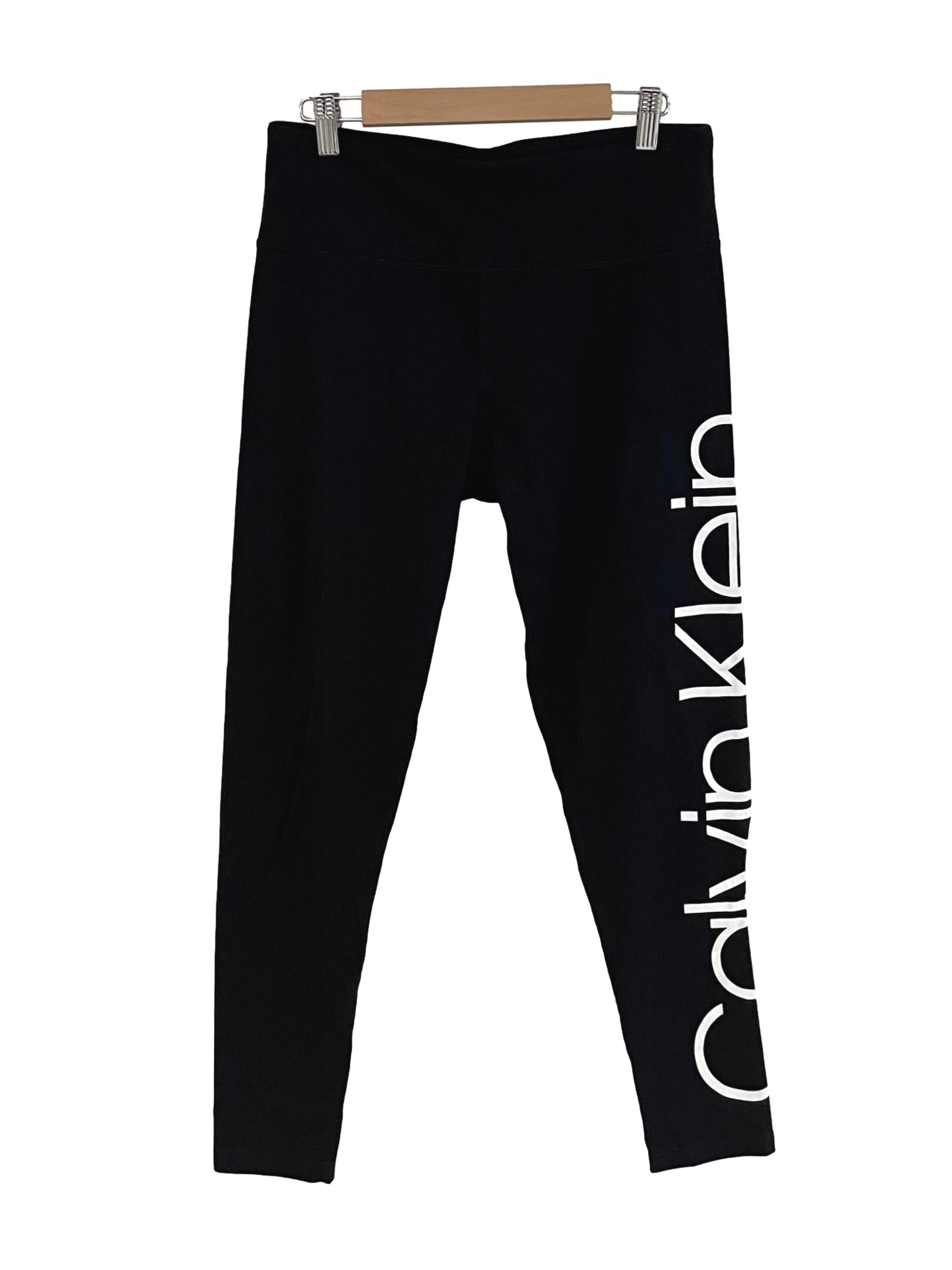 Black Text Slim Tights