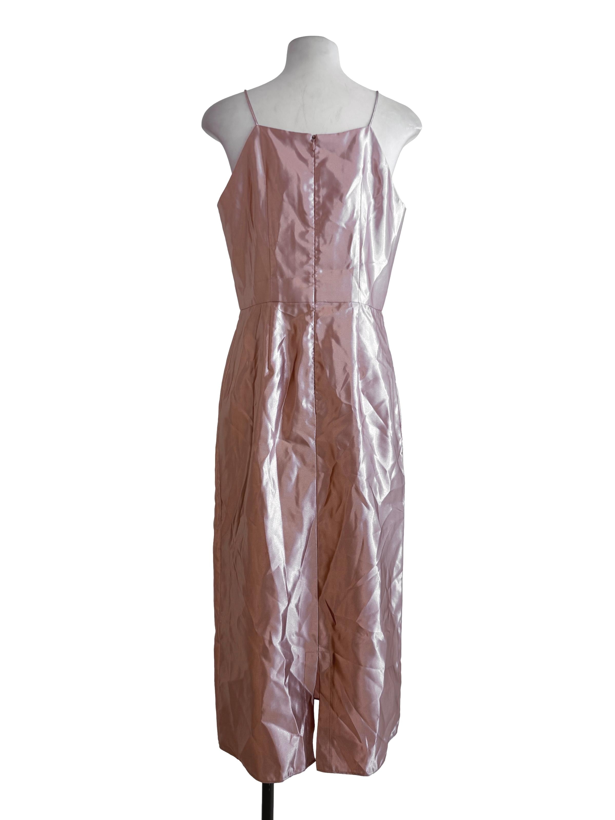 Peach Flower Embroidery Slip Dress