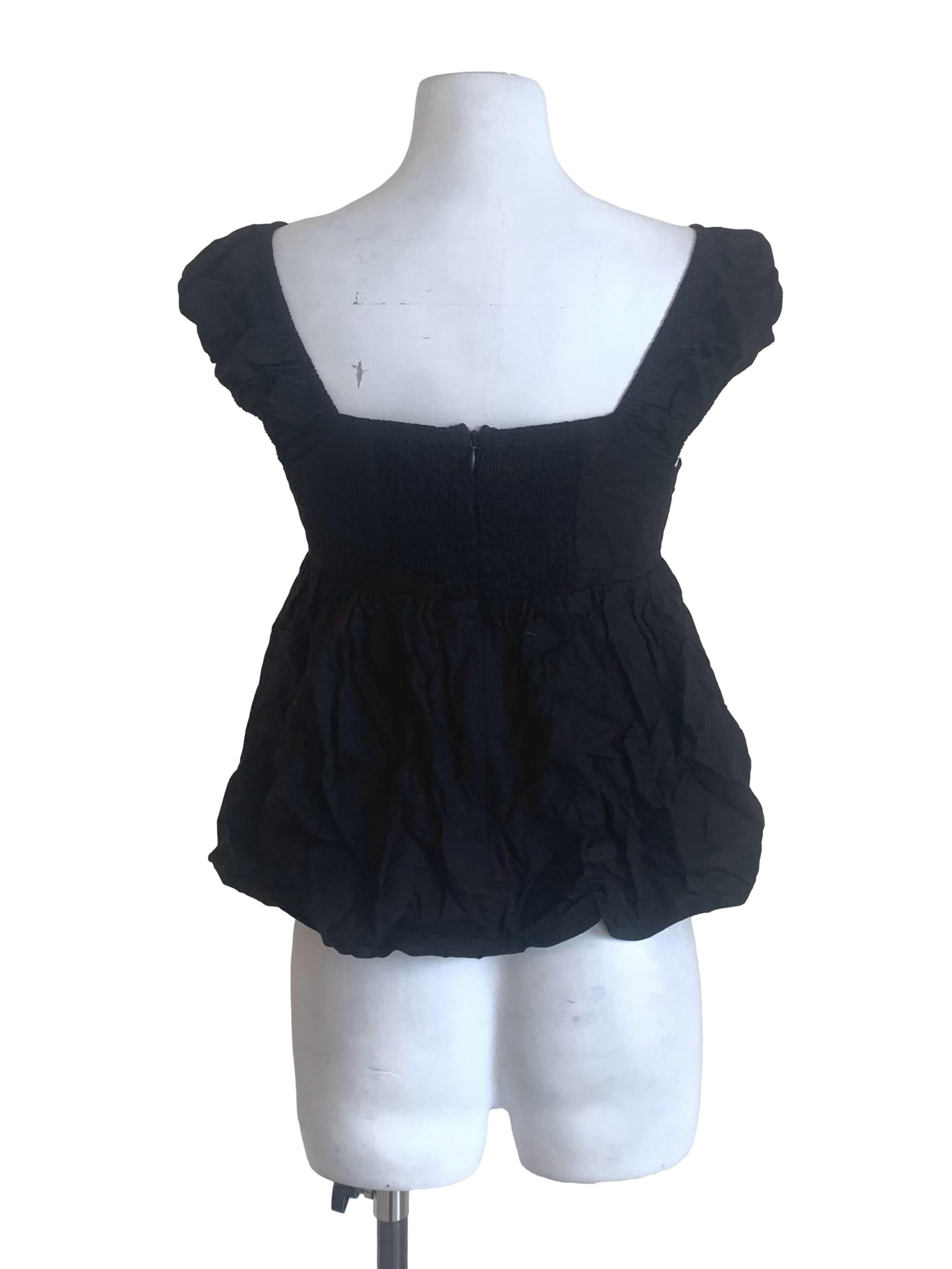 Midnight Black Lace Peplum Top