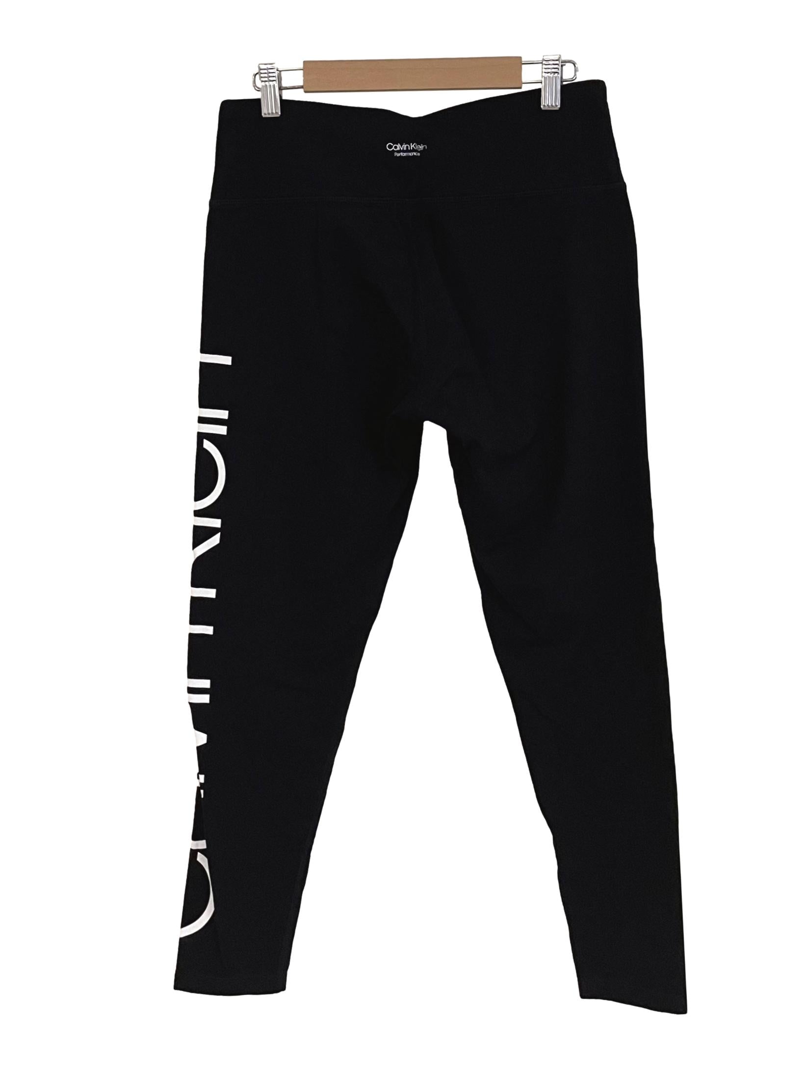 Black Text Slim Tights
