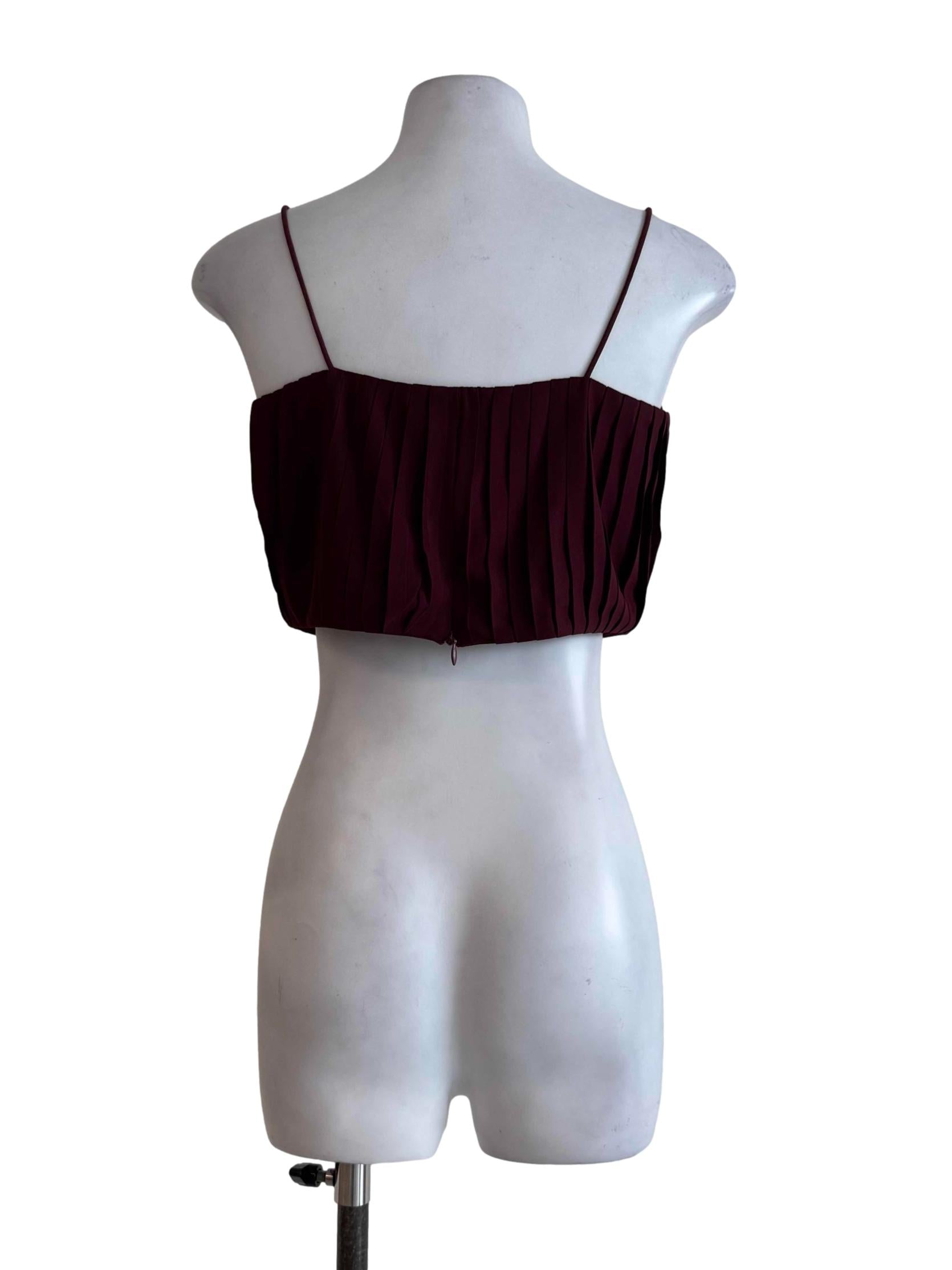 Maroon Pleated Bralet Top
