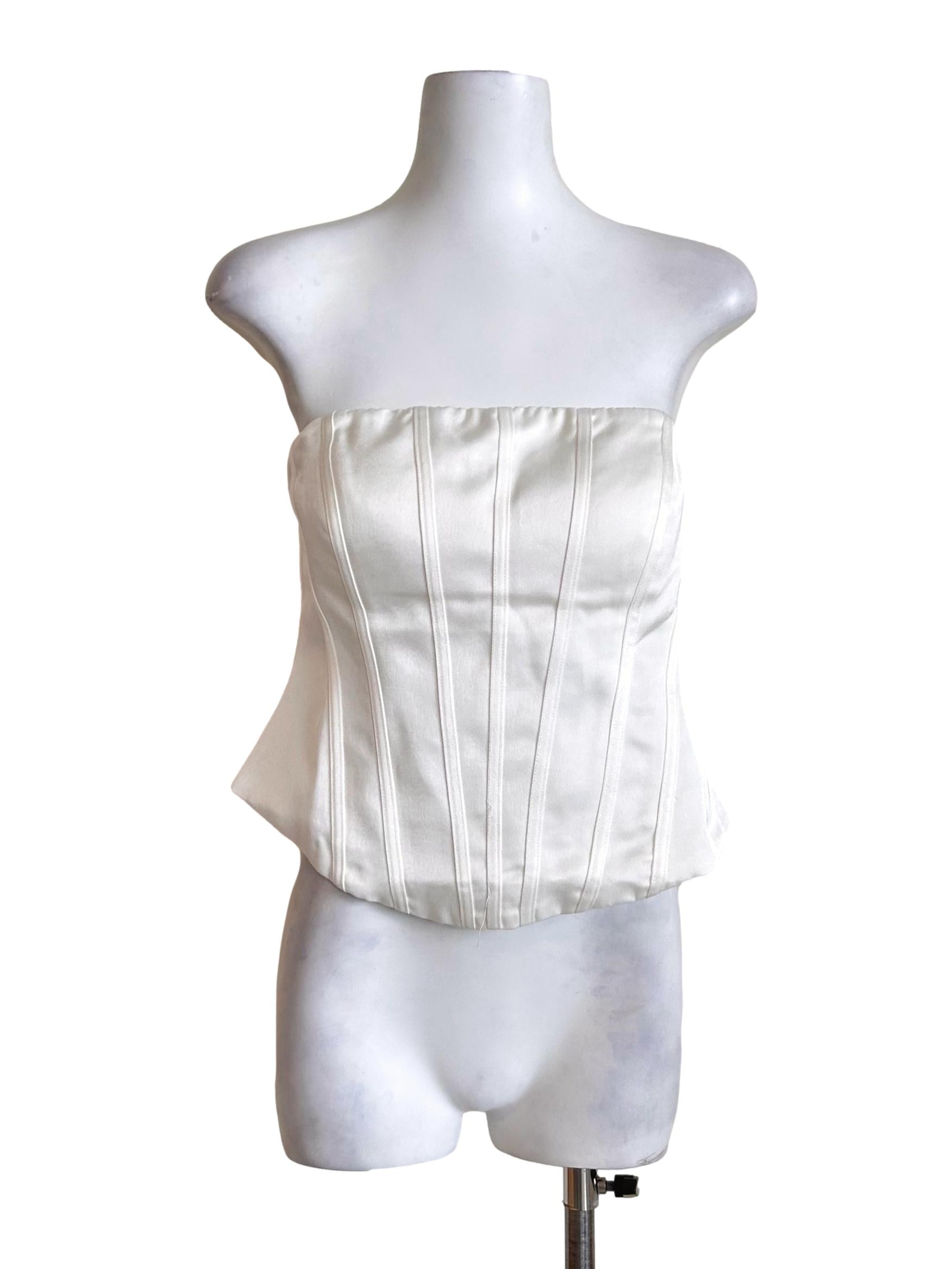White Strapless Corset Top