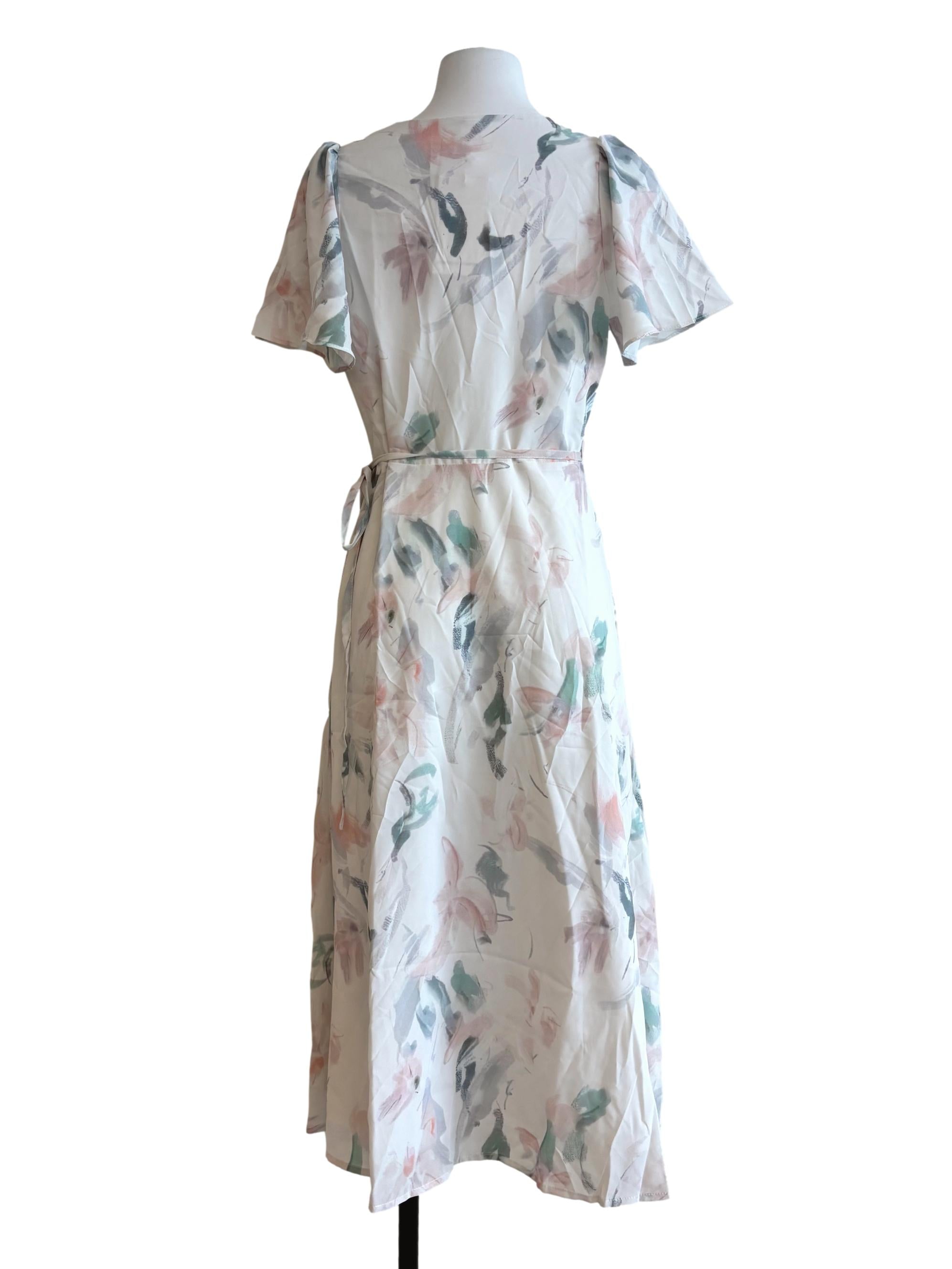 Cotton White A-Line Wrap Dress