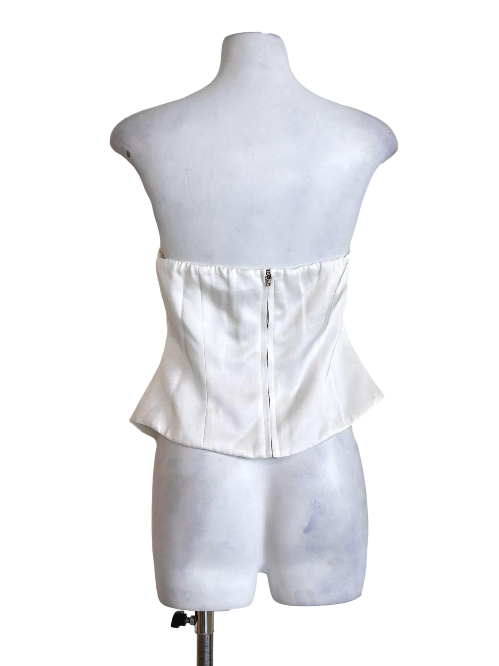 White Strapless Corset Top