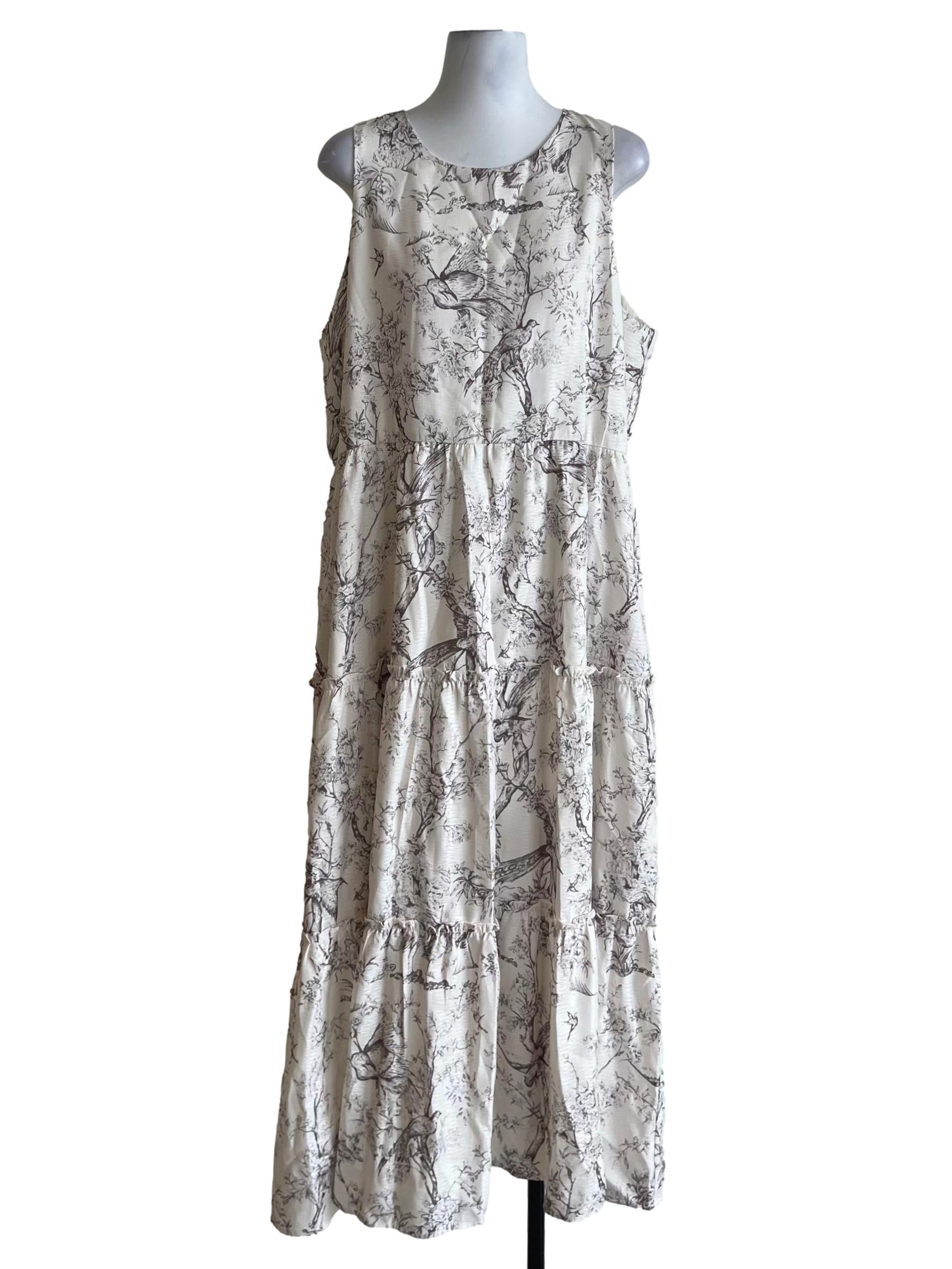 White Floral A-Line Dress