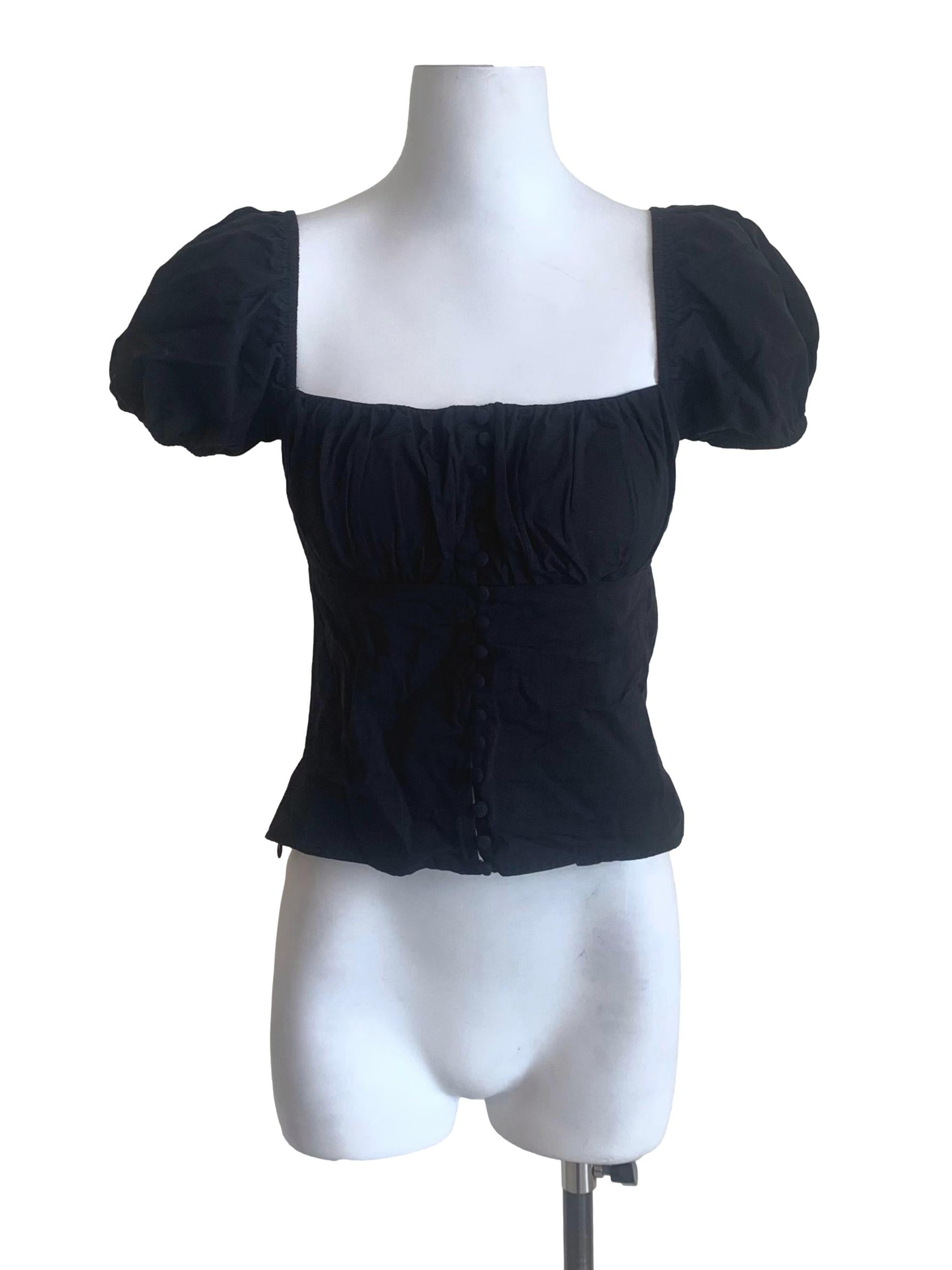 Crow Black Puff Sleeves