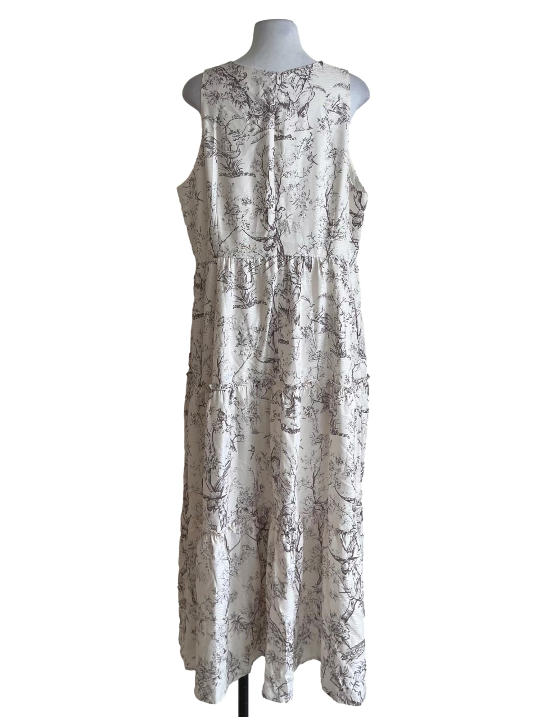 White Floral A-Line Dress