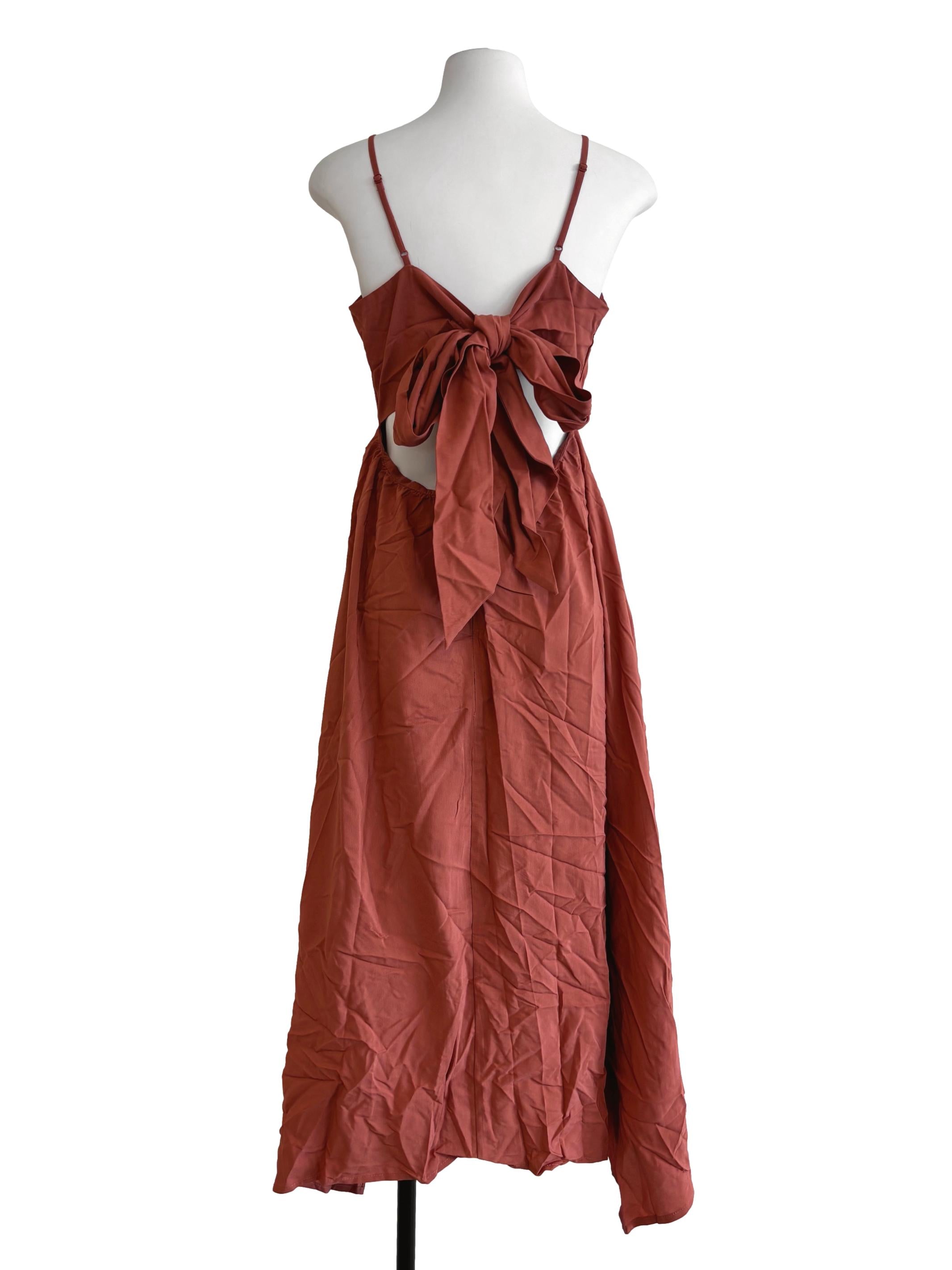Brick Orange Cami Flare Dress