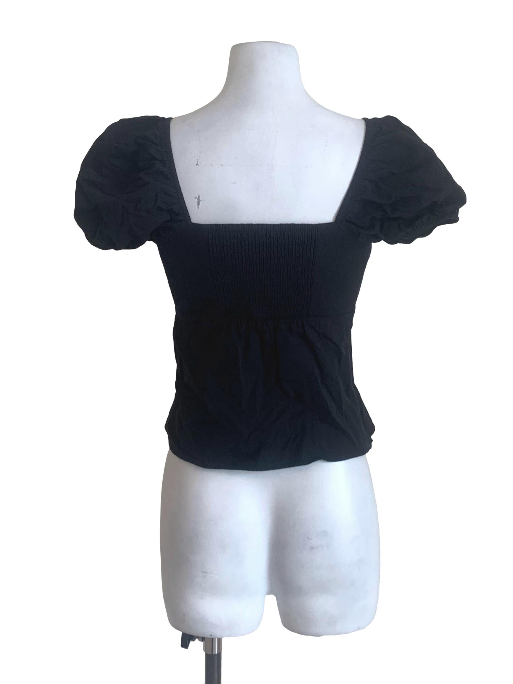 Crow Black Puff Sleeves