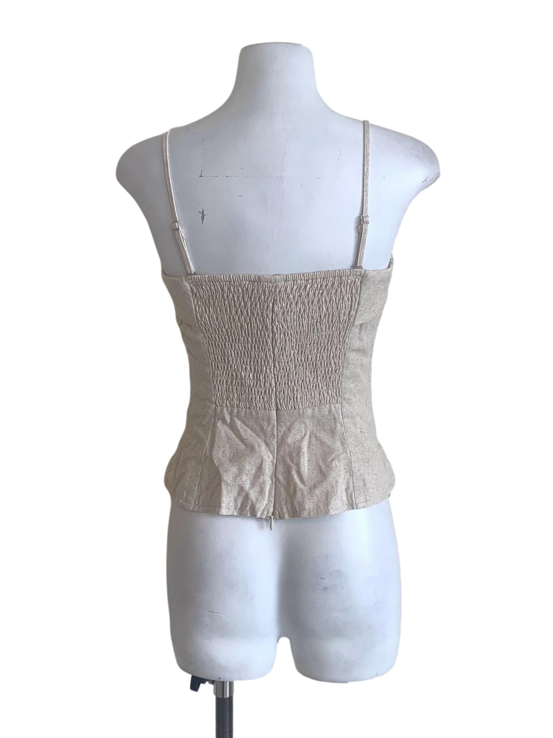 Eggnog Beige Spaghetti Asymmetrical Top