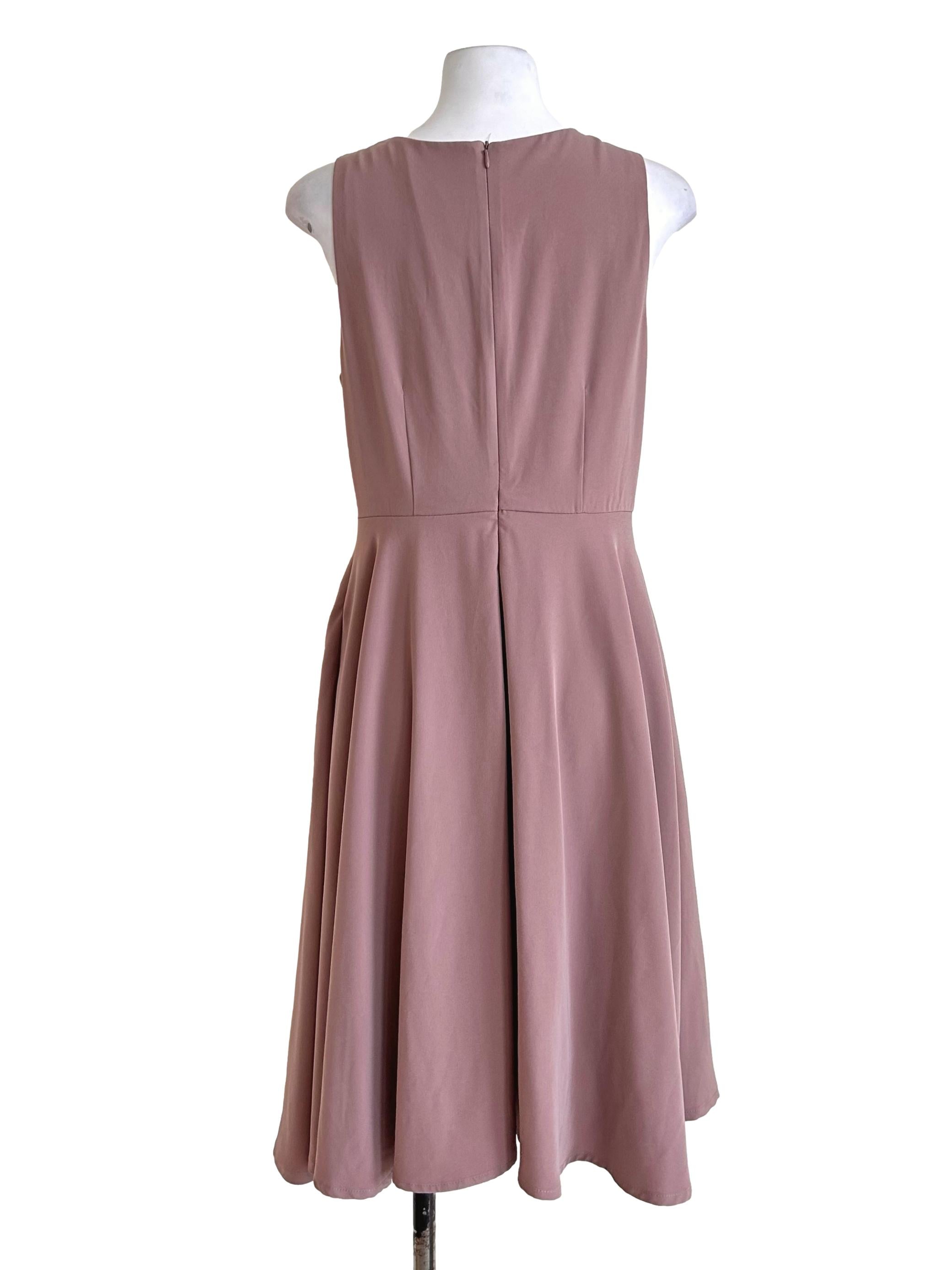Mauve Pink Sleeveless Midi Dress