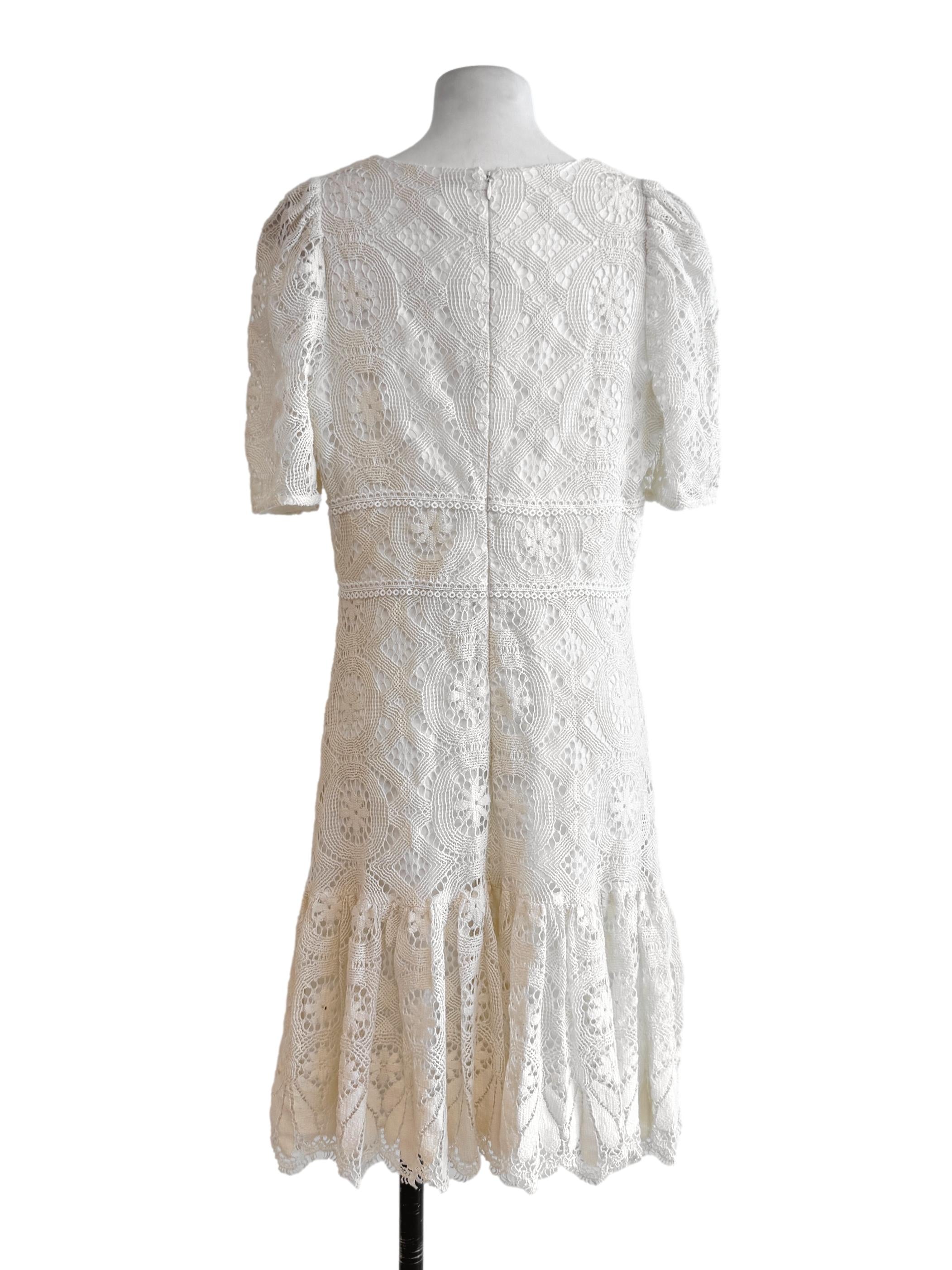 White Embroidery V-Neck Slip Dress