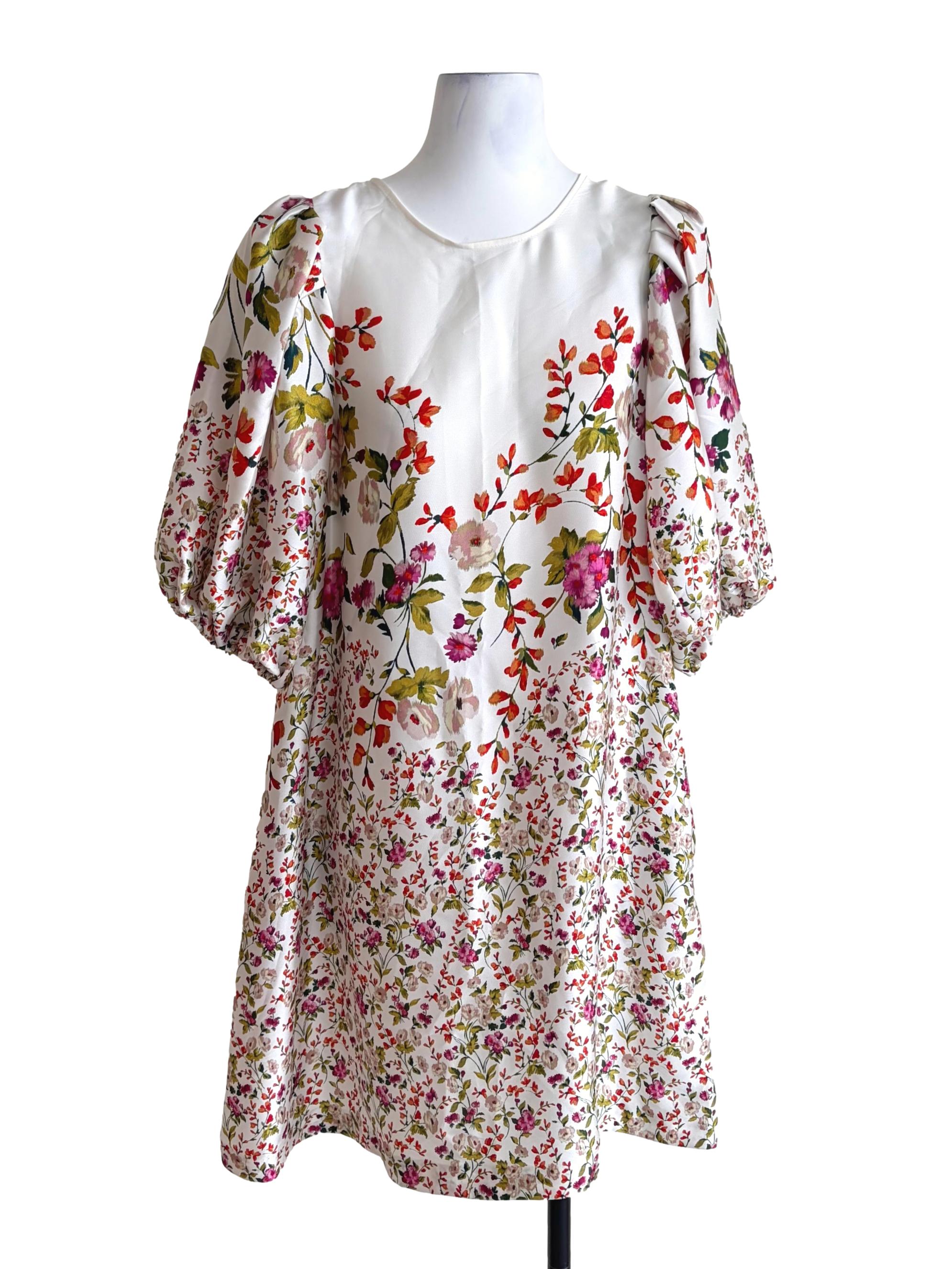 White Floral Pattern Dress