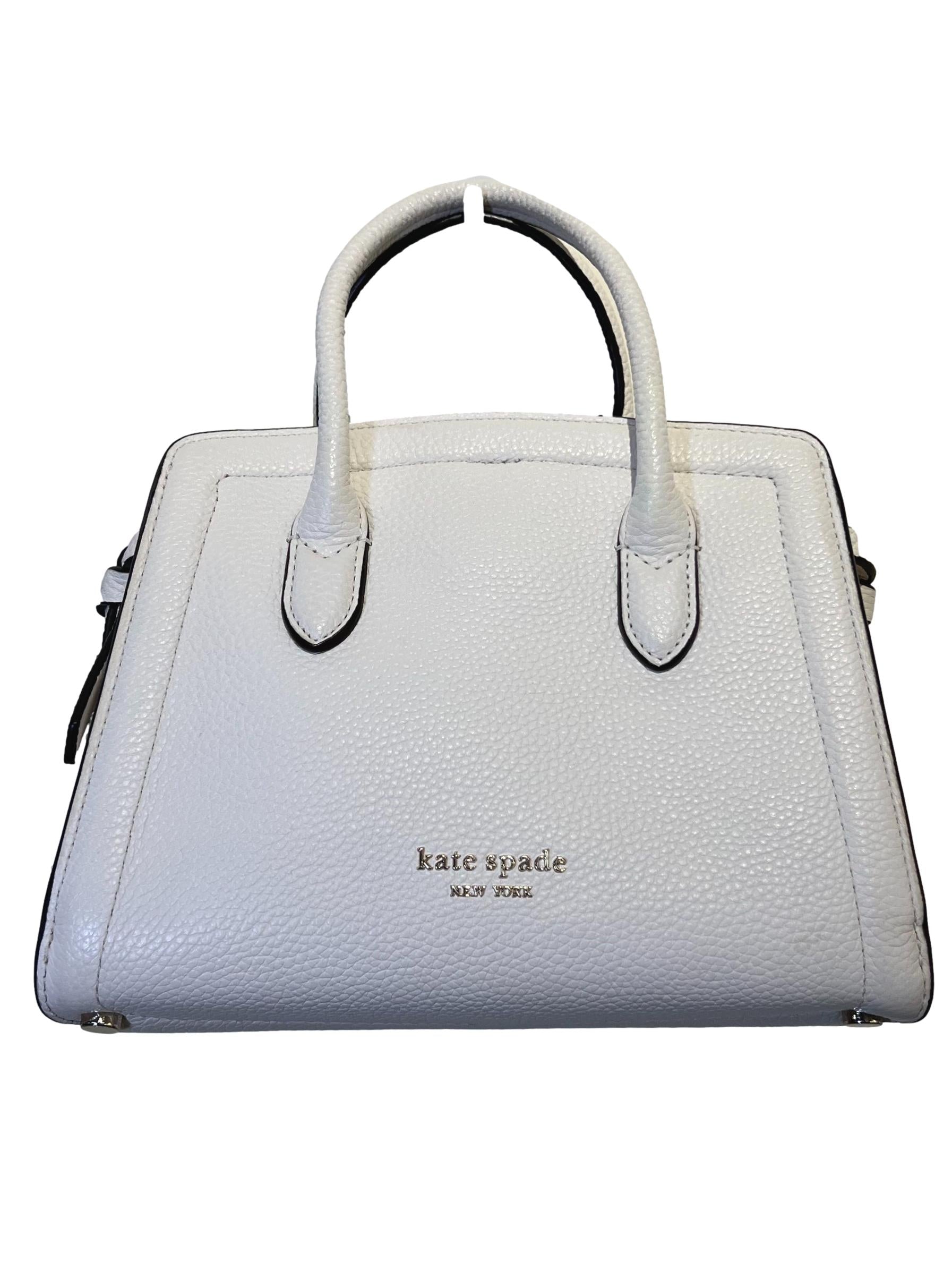 White Leather Kate Spade Knot Pebble Leather Mini Satchel Crossbody Bag CSN