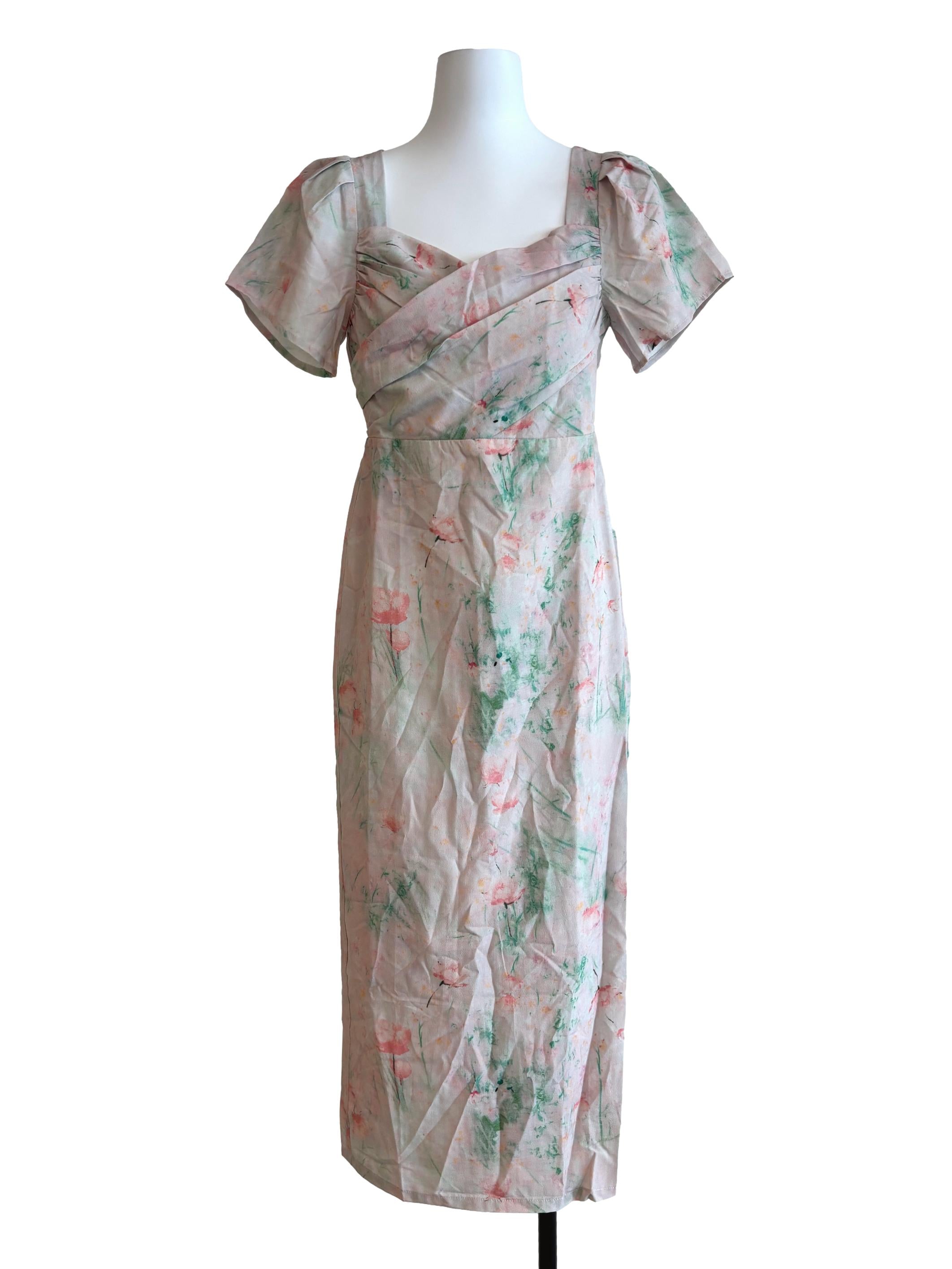 Rice White Marble Maxi Dress