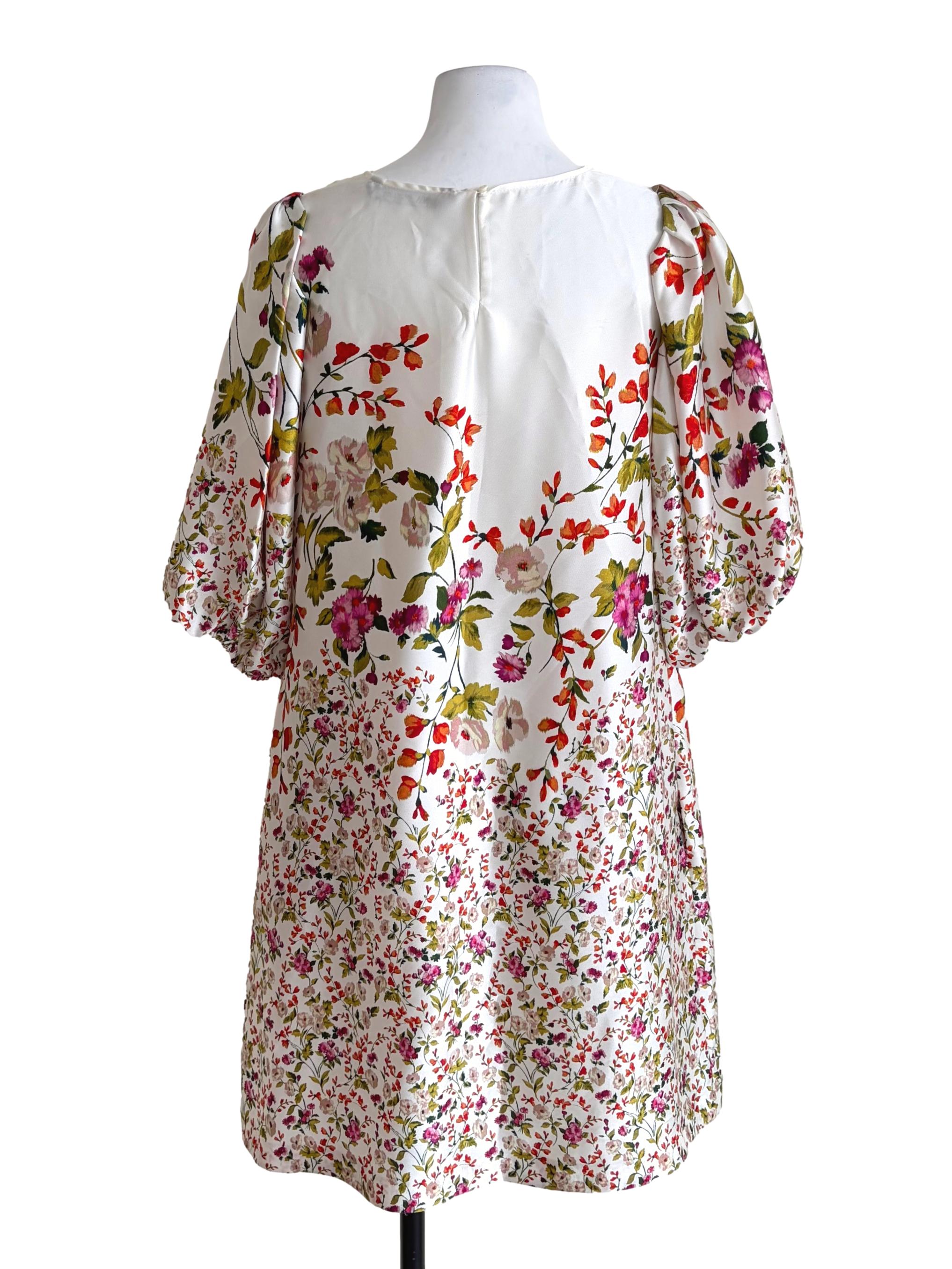 White Floral Pattern Dress