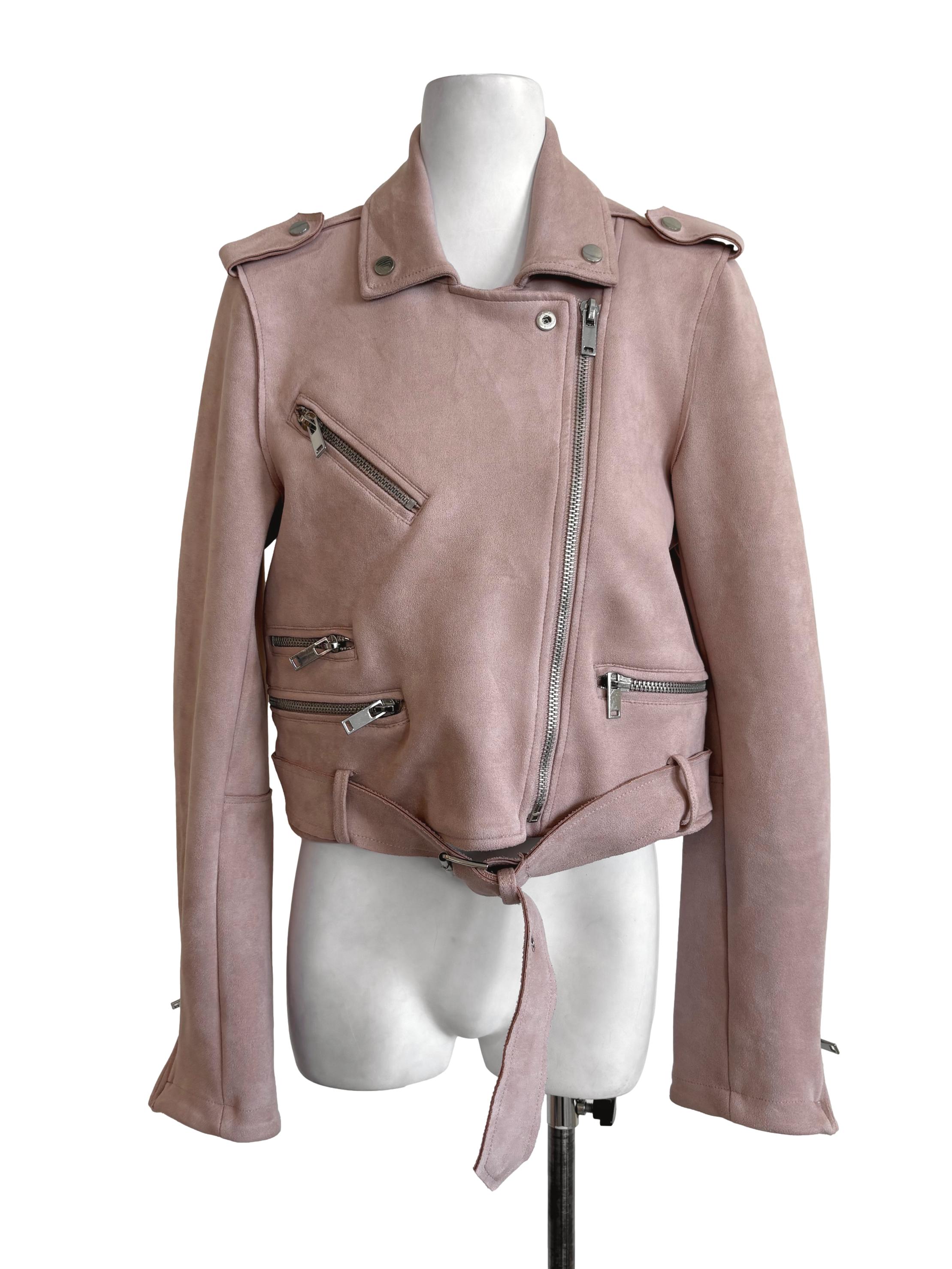 Dusty Pink Velvet Rider Jacket