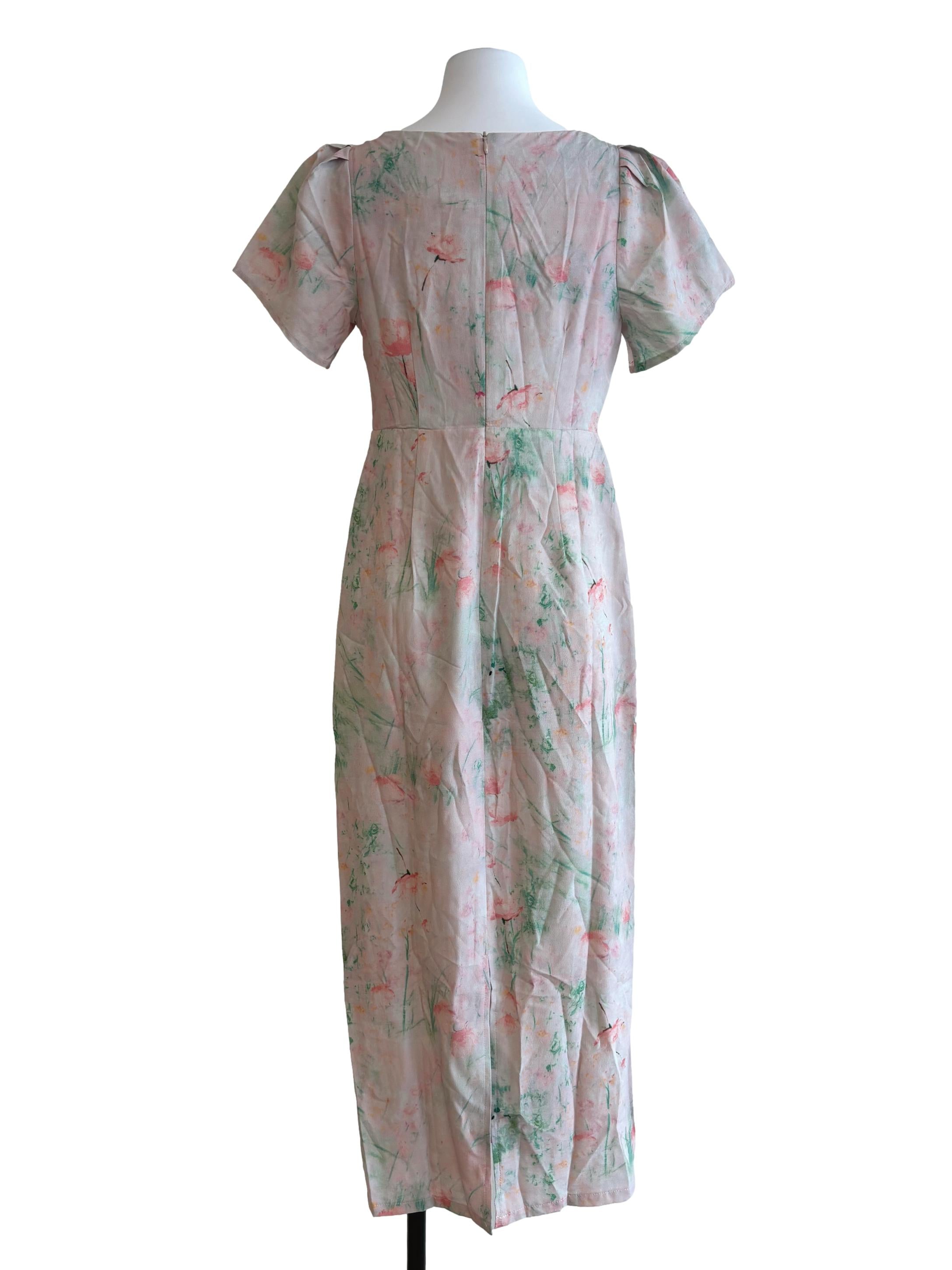 Rice White Marble Maxi Dress