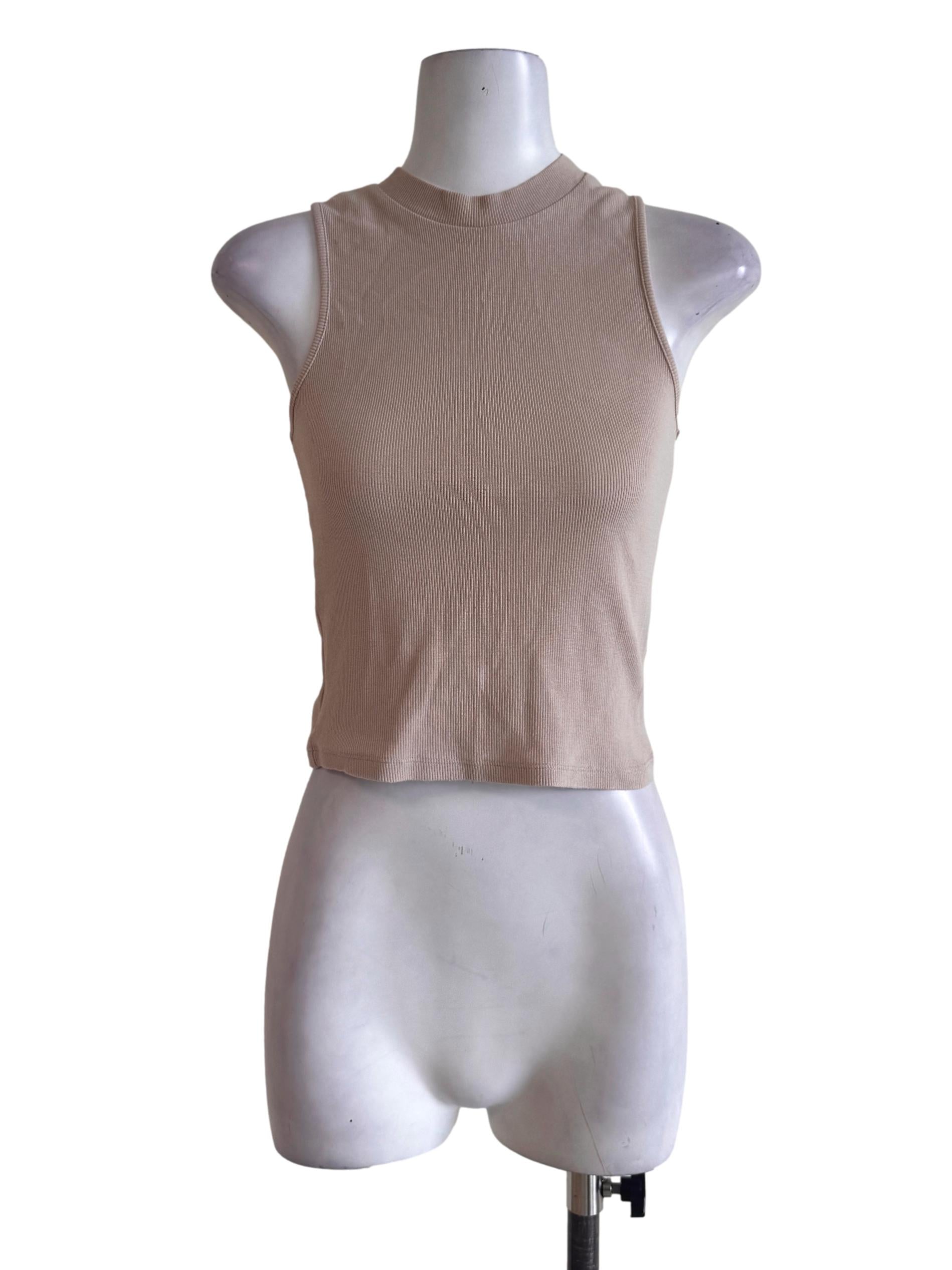Beige Knitted Tank Top