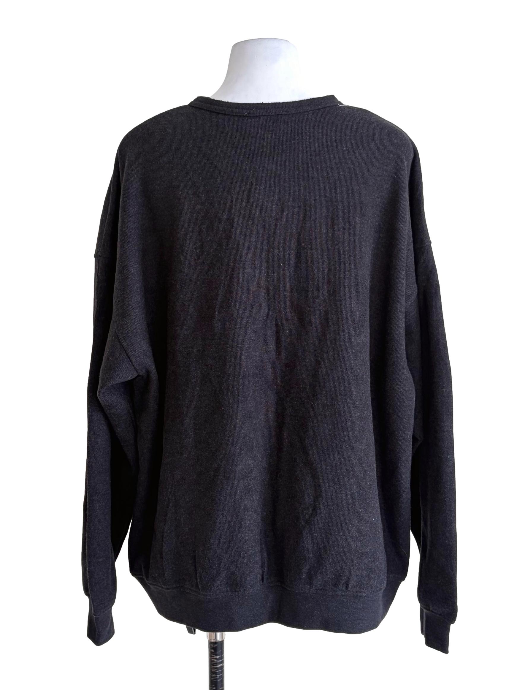 Charcoal Black Half-Zipper Fitted Hem Top