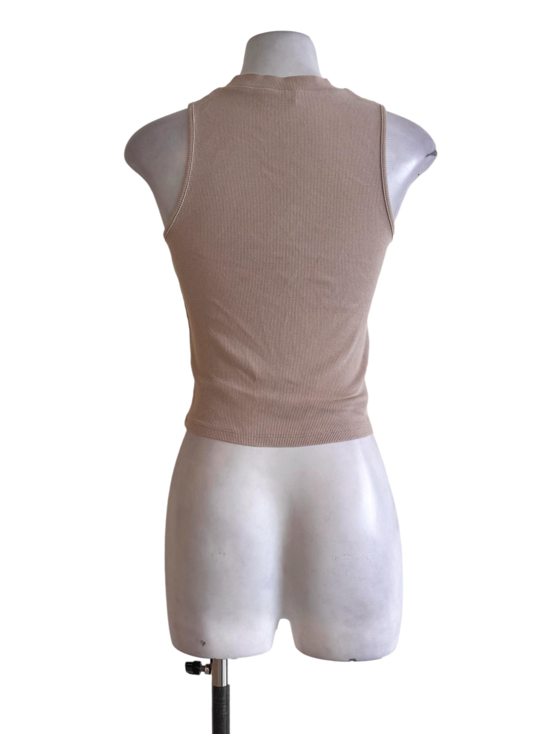 Beige Knitted Tank Top