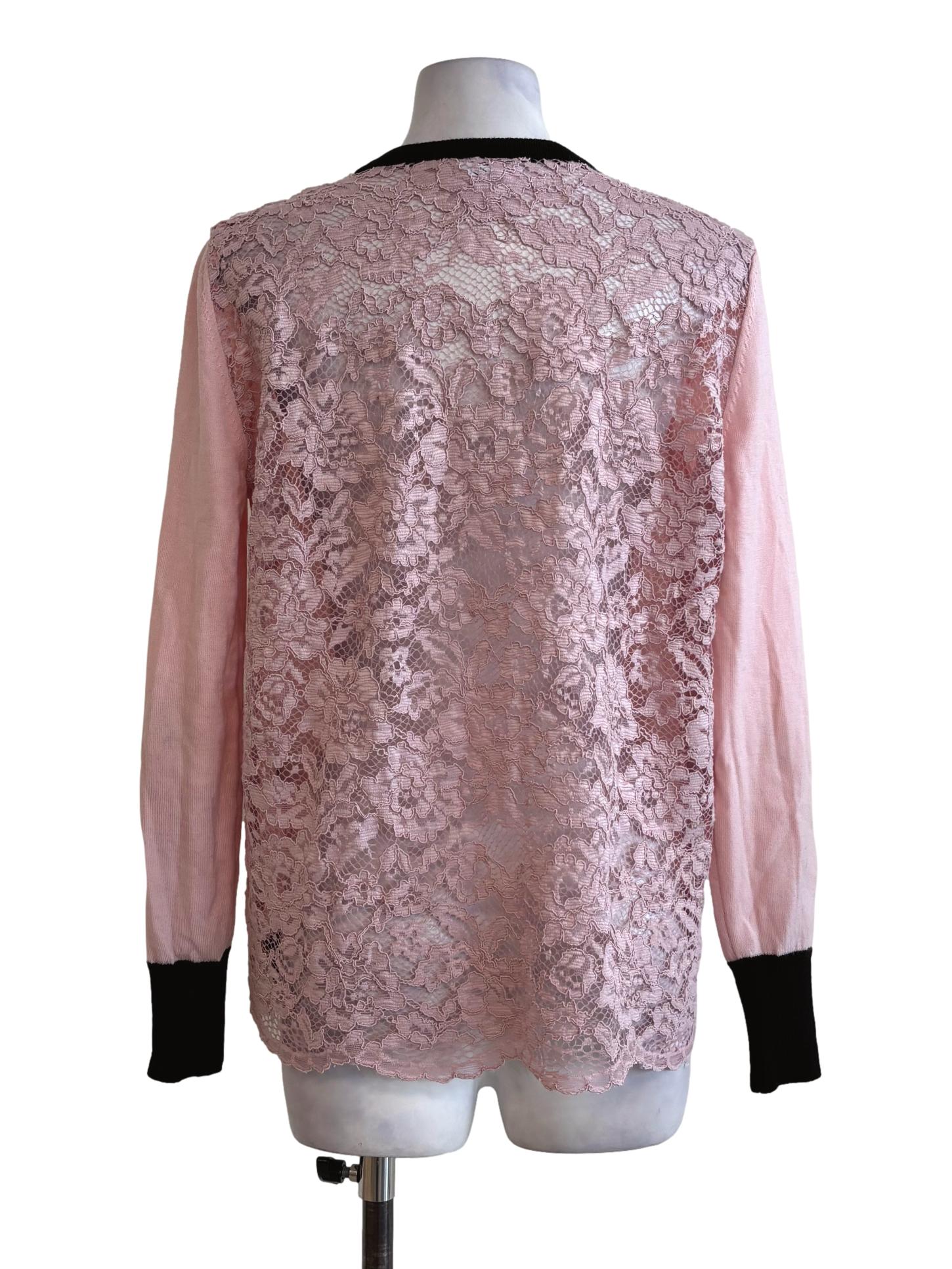 Pastel Pink Lace Cardigan