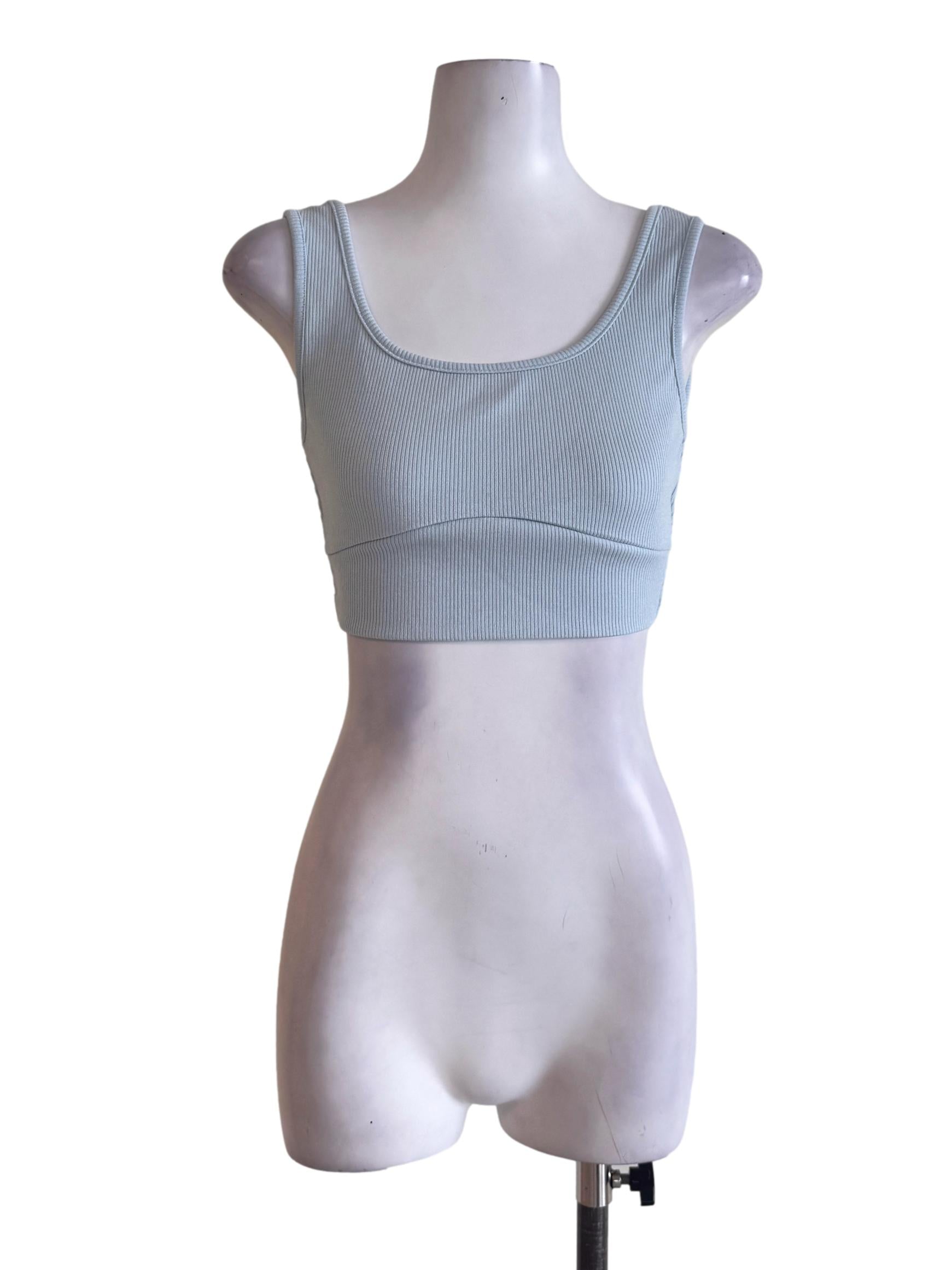 Sky Blue Knitted Crop Top