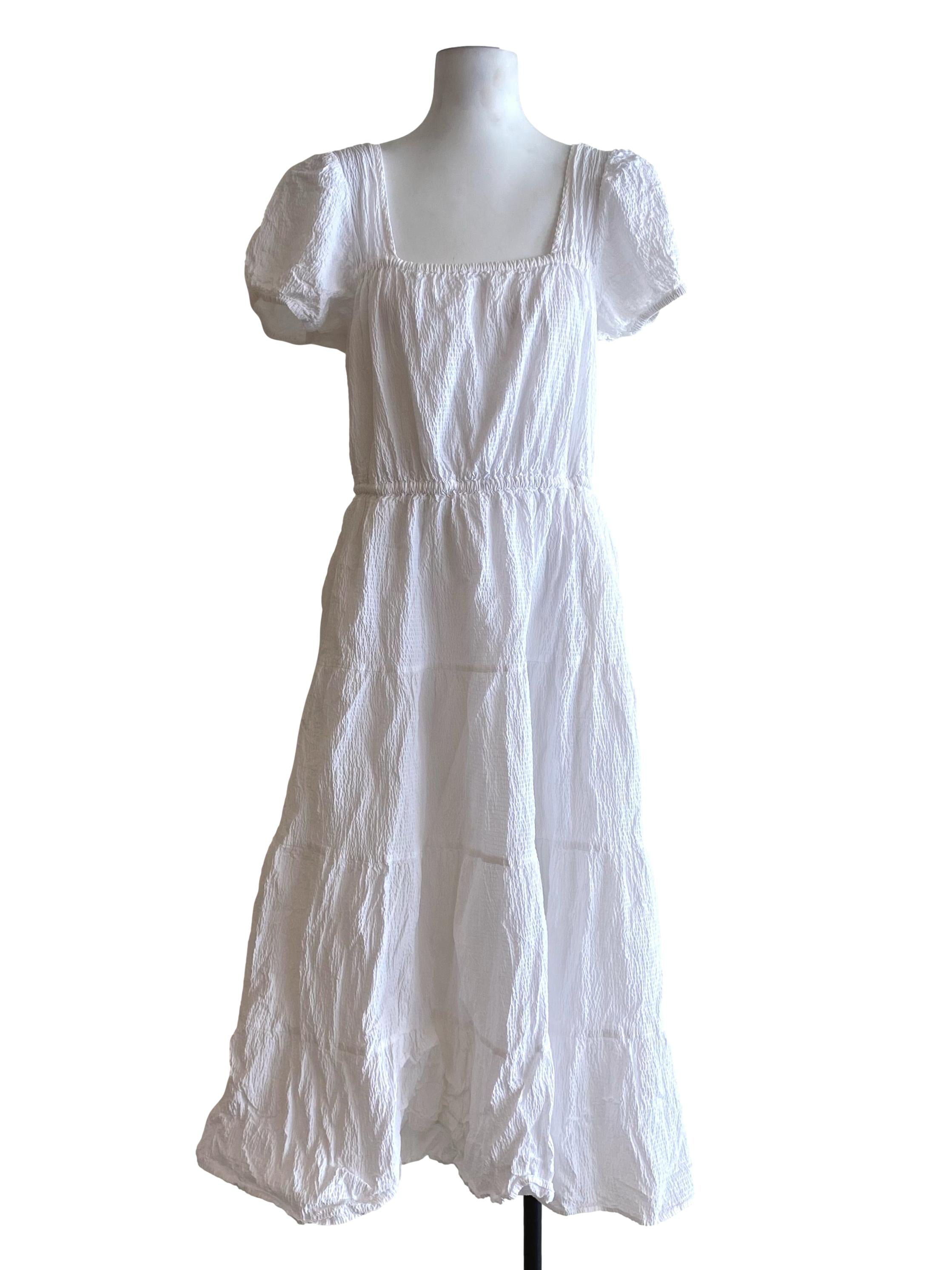 Sugar Textured White Drop Waist