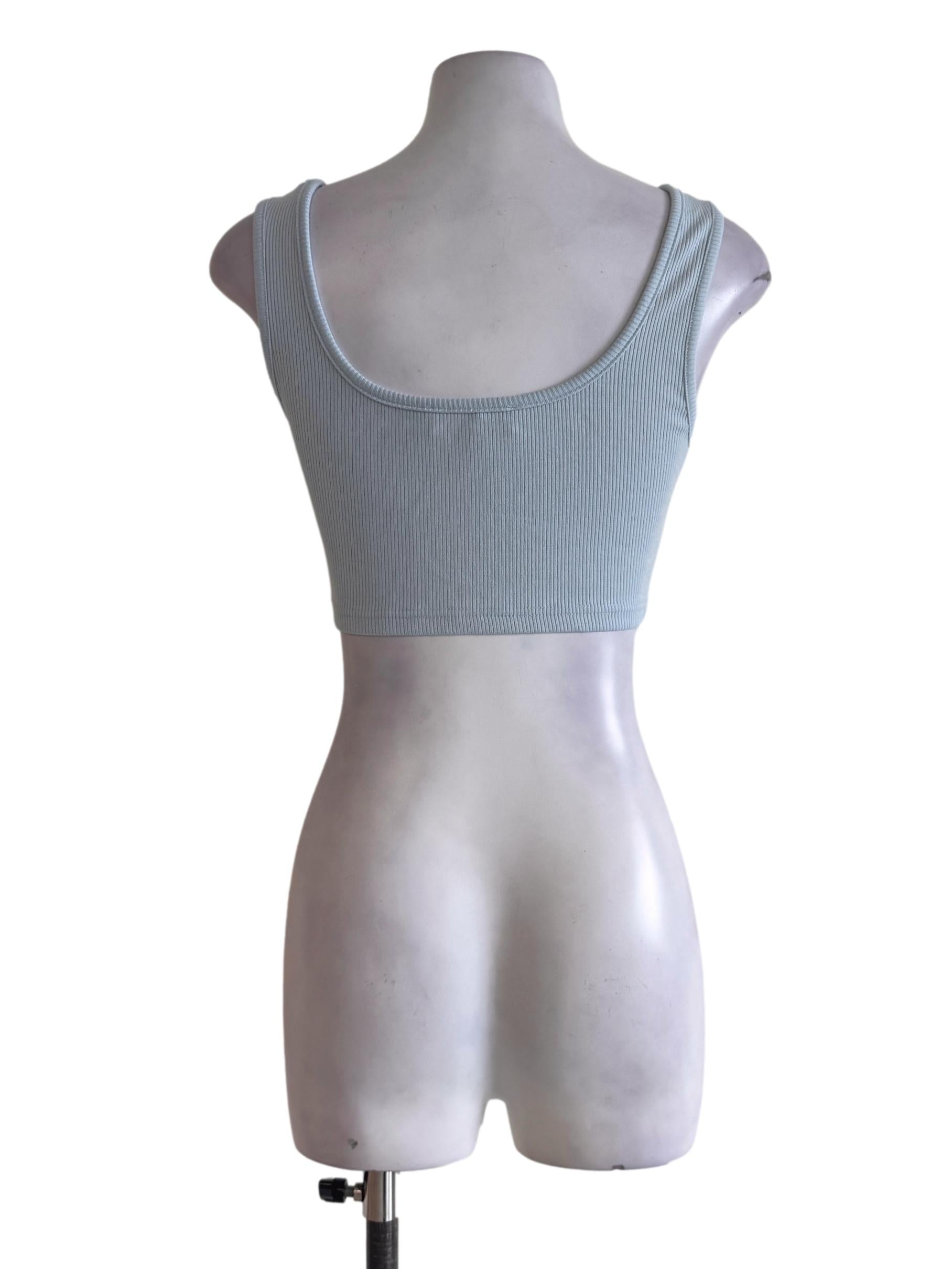 Sky Blue Knitted Crop Top