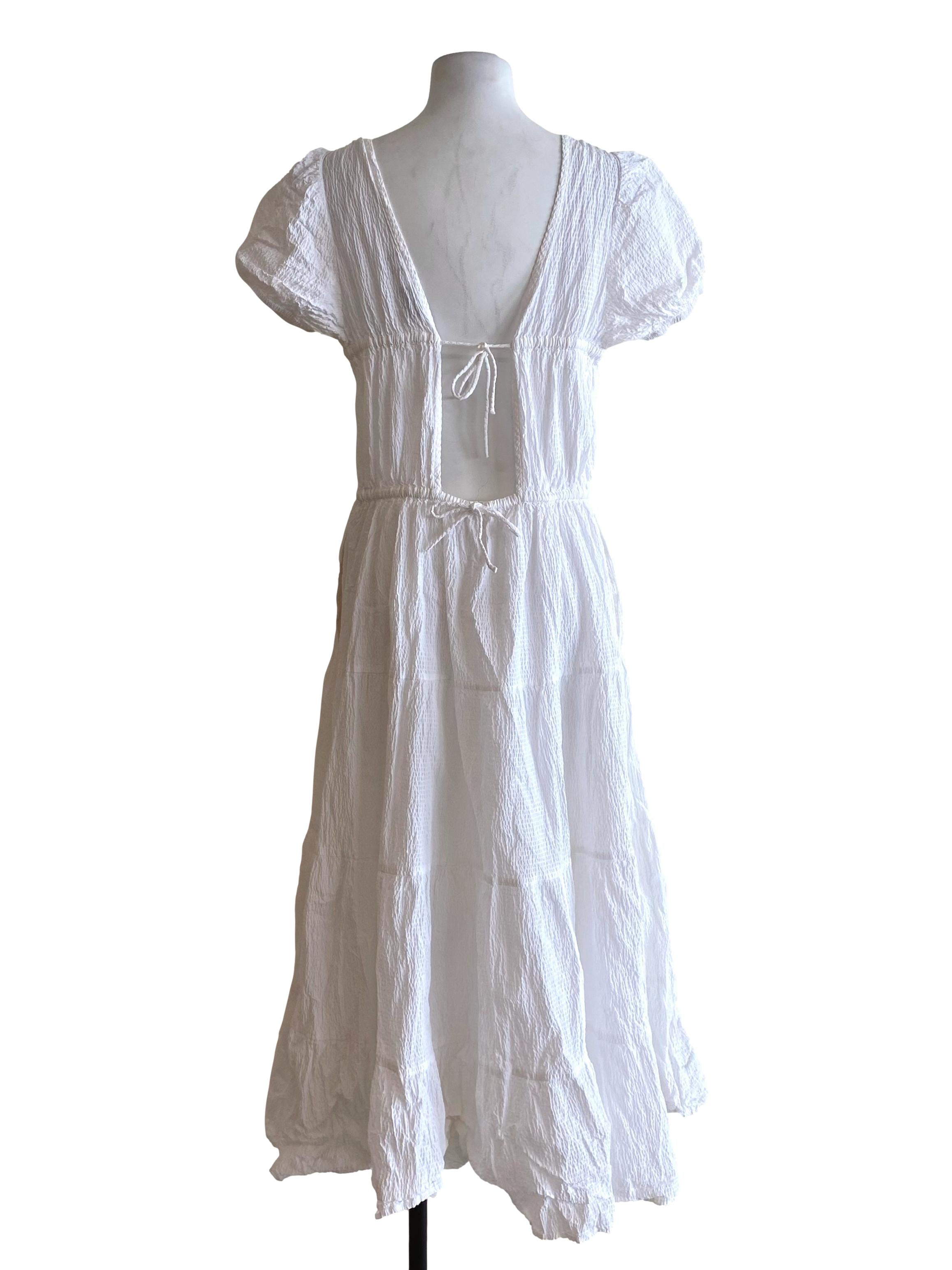 Sugar Textured White Drop Waist