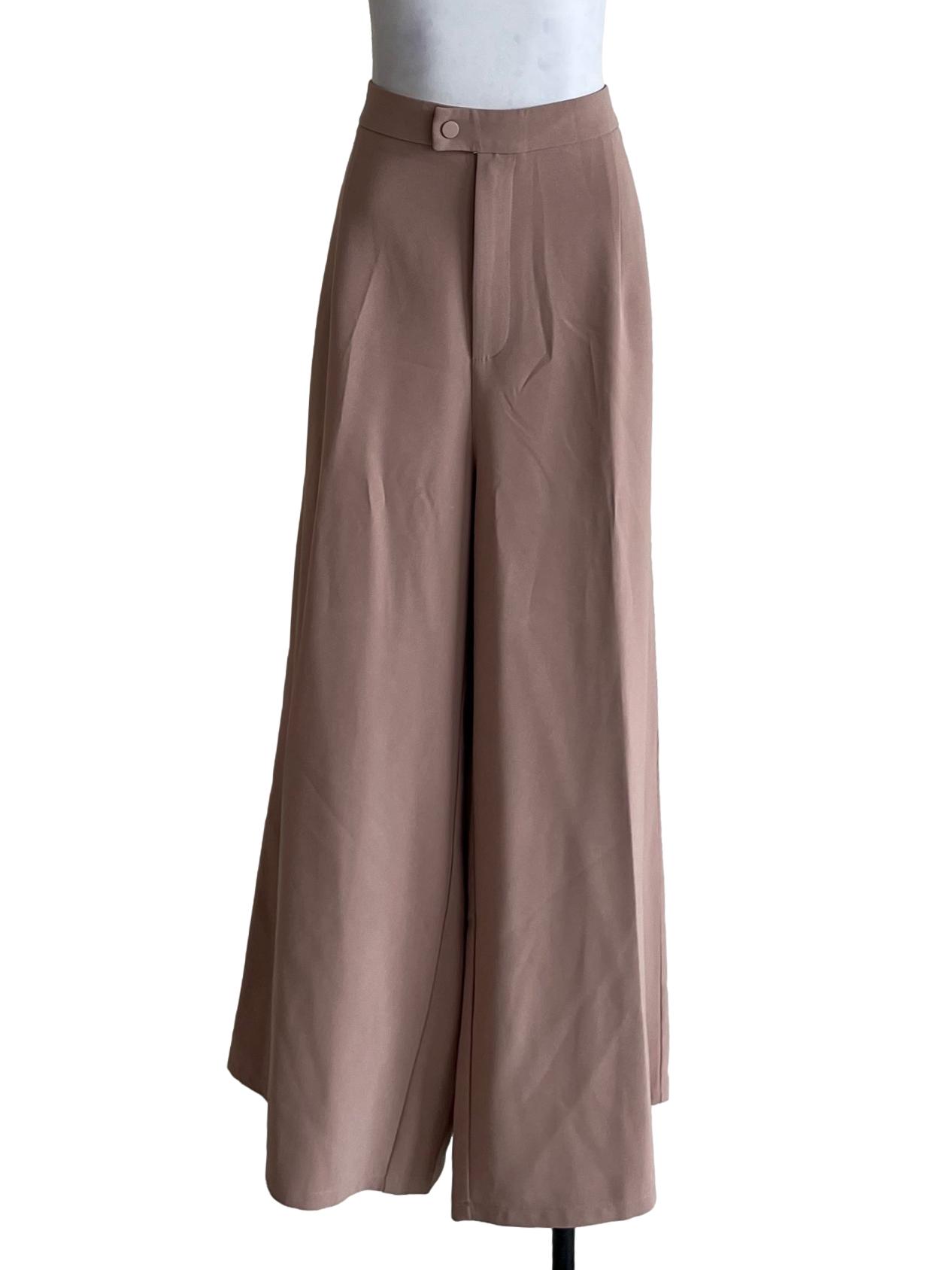 Sepia Beige High Waisted Formal Pants