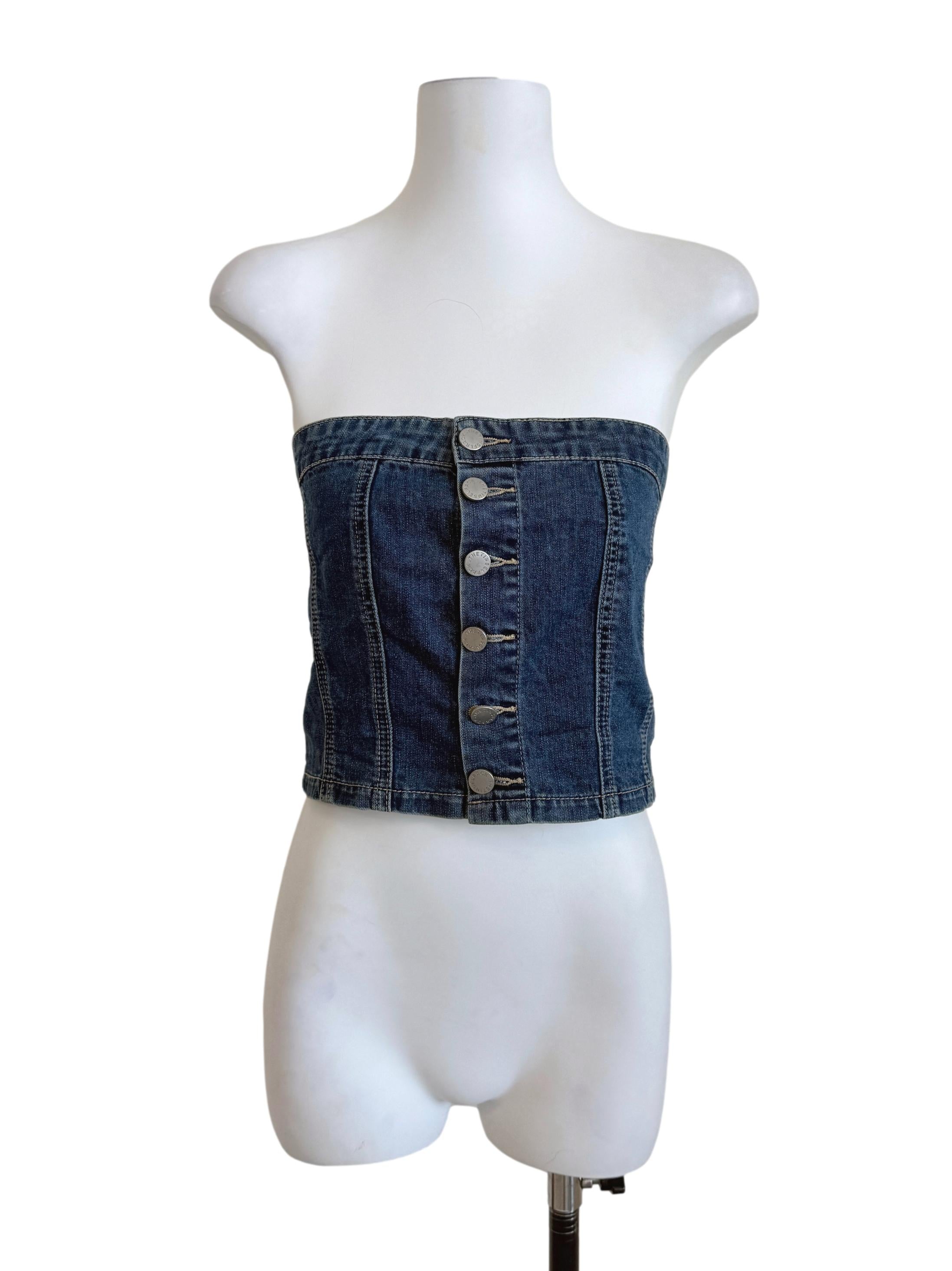 Denim Blue Strapless Top TTR