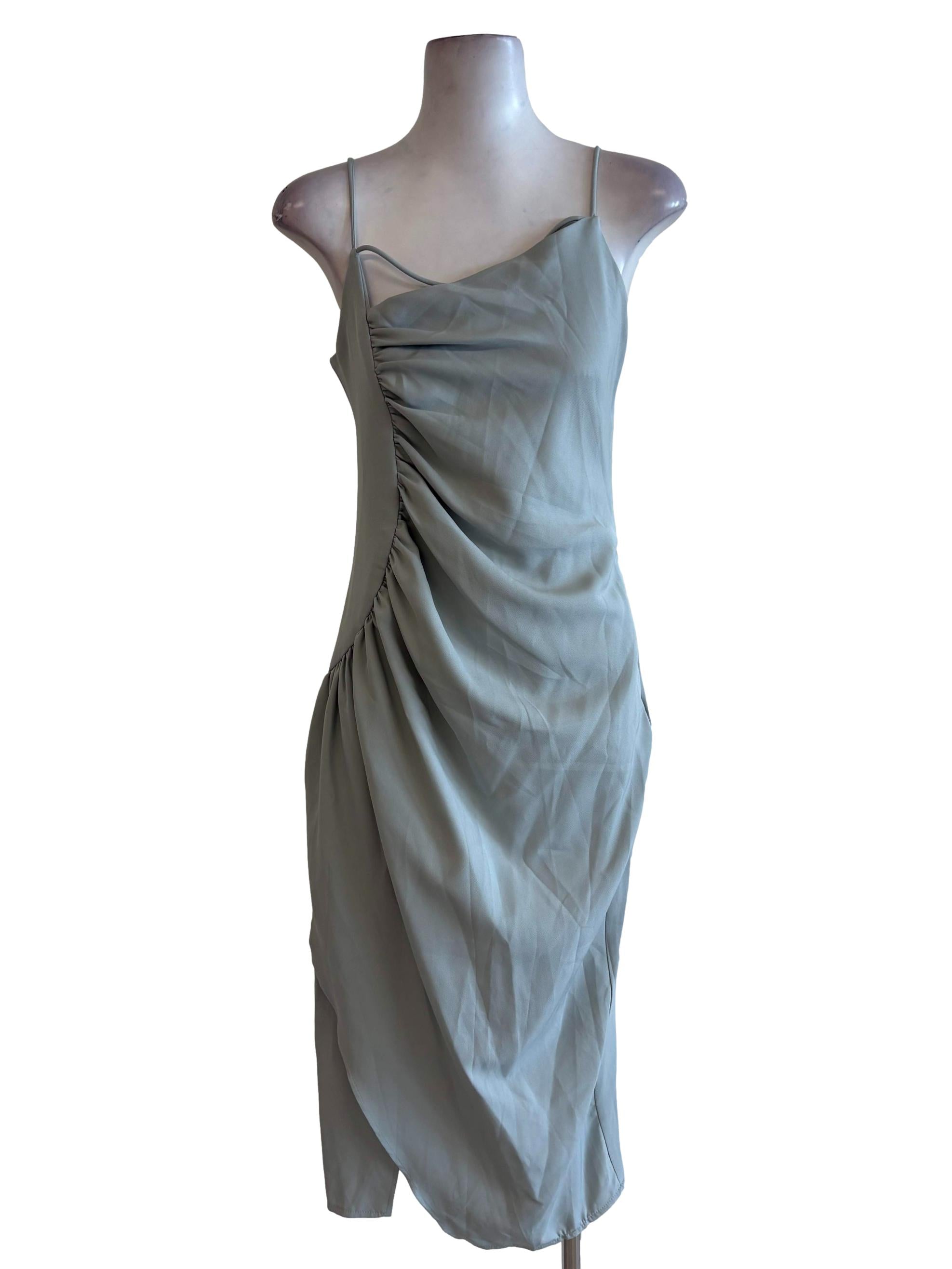 Mint Green Draped Layered Dress