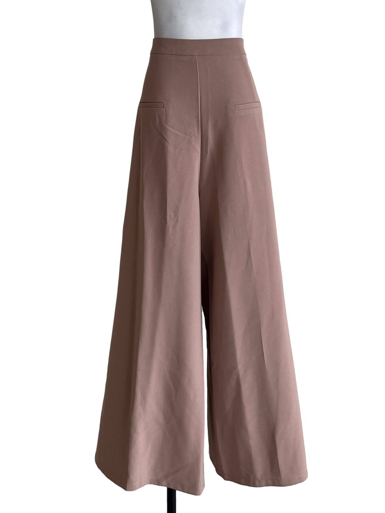 Sepia Beige High Waisted Formal Pants