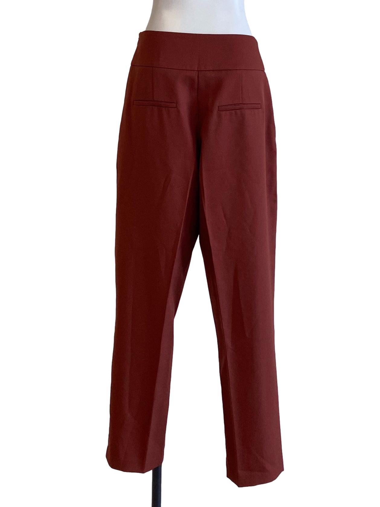 Walnut Brown Tie Front Tailored Pegged Pants