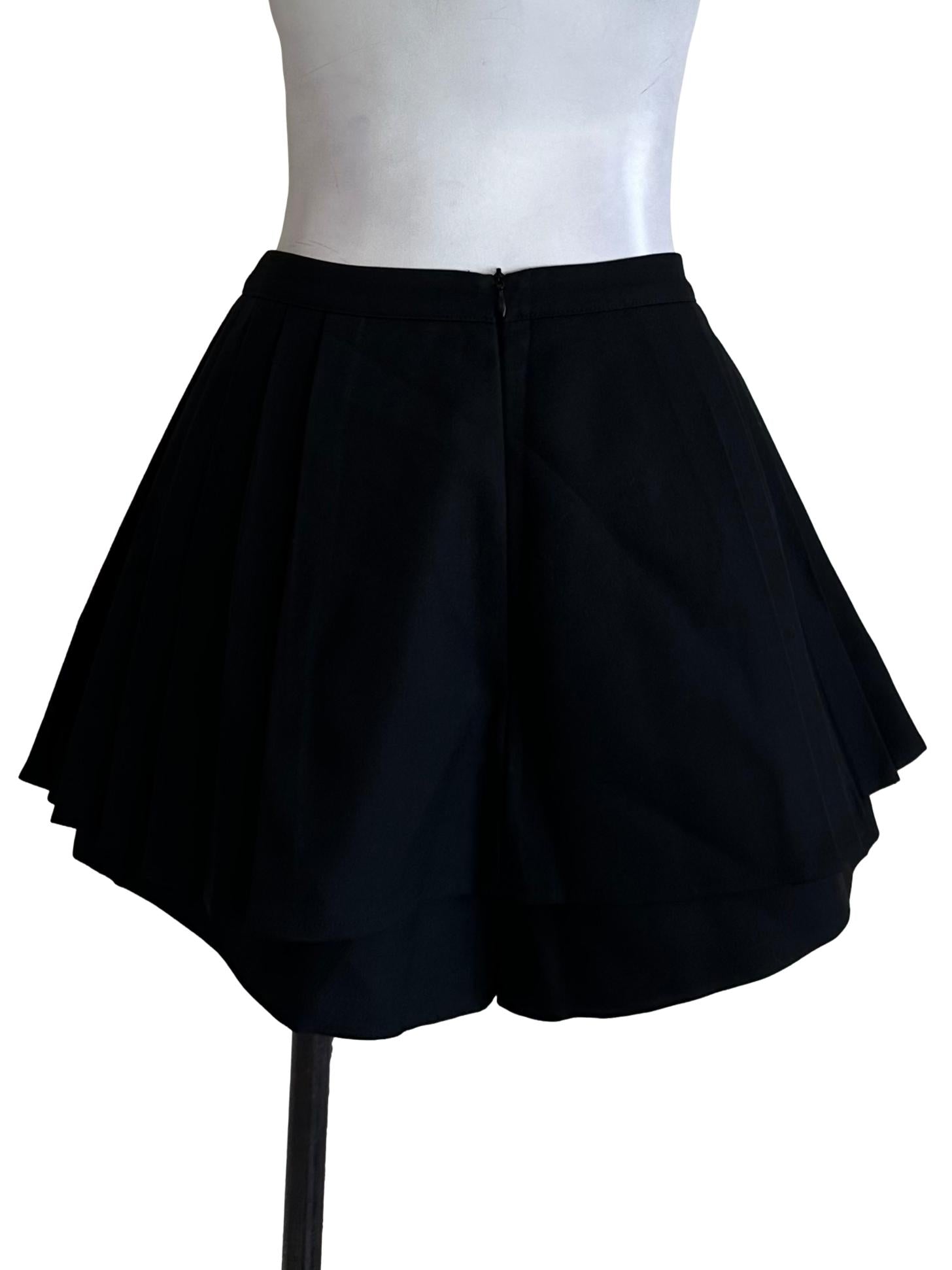 Raven Black Side Pleated Skorts