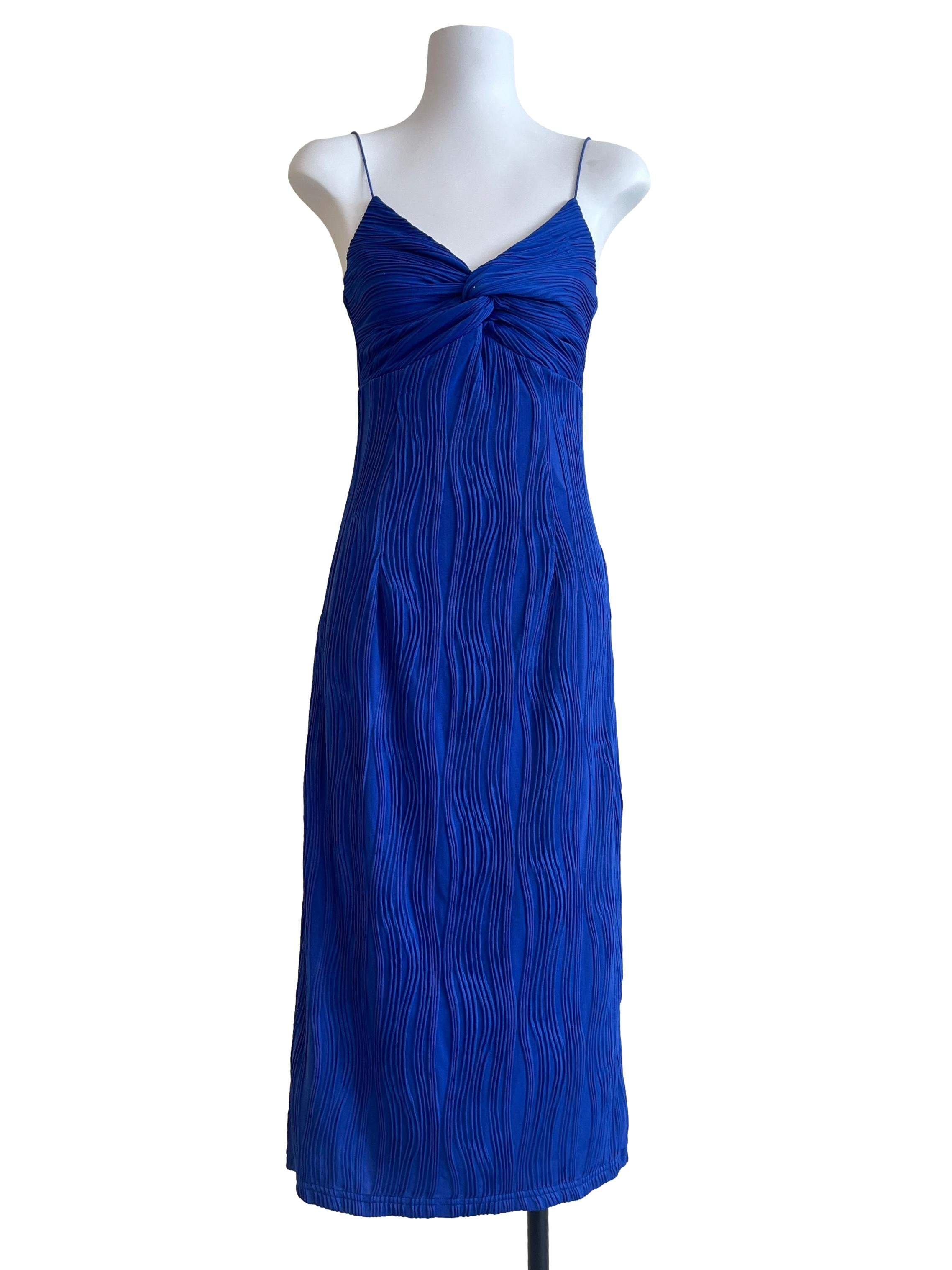 Cobalt Blue Spaghetti Strap Slip Dress