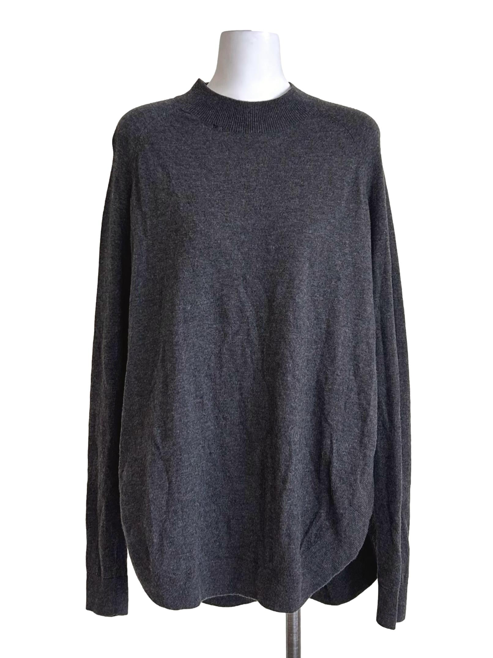 Charcoal Grey Mock Neck Sweater