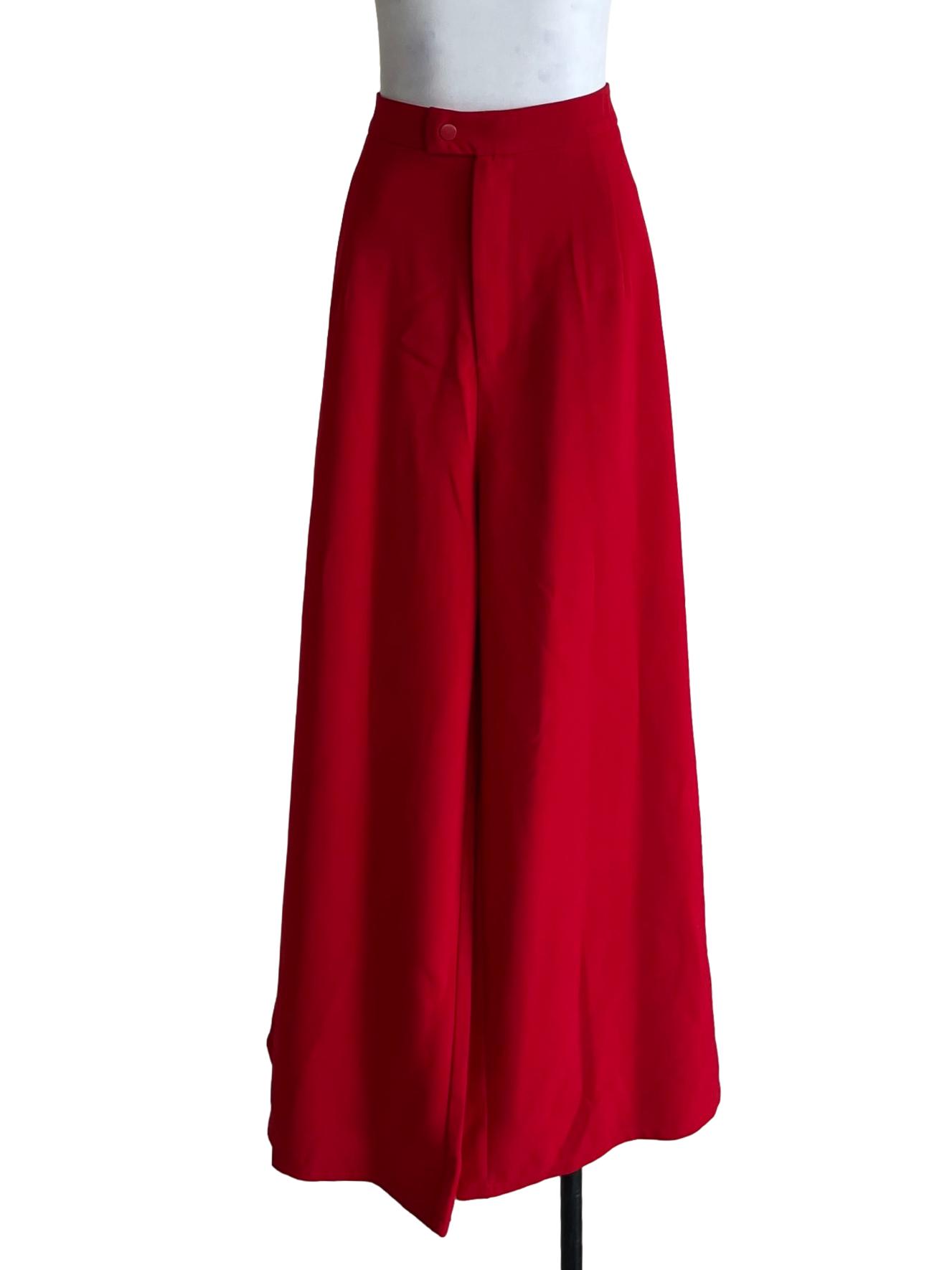 Candy Red Plain Formal Pants