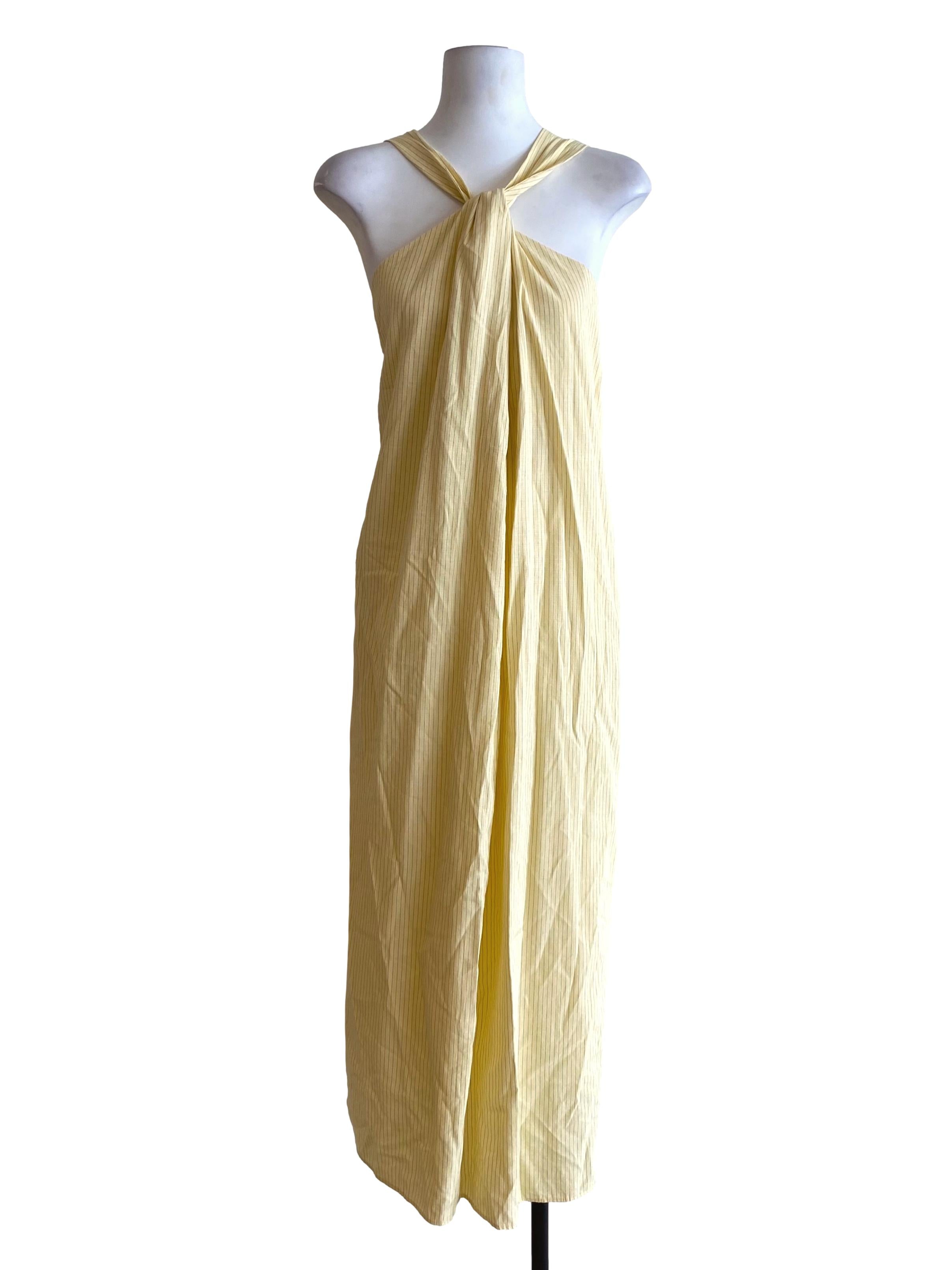 Blonde Yellow Stripes Tied Dress